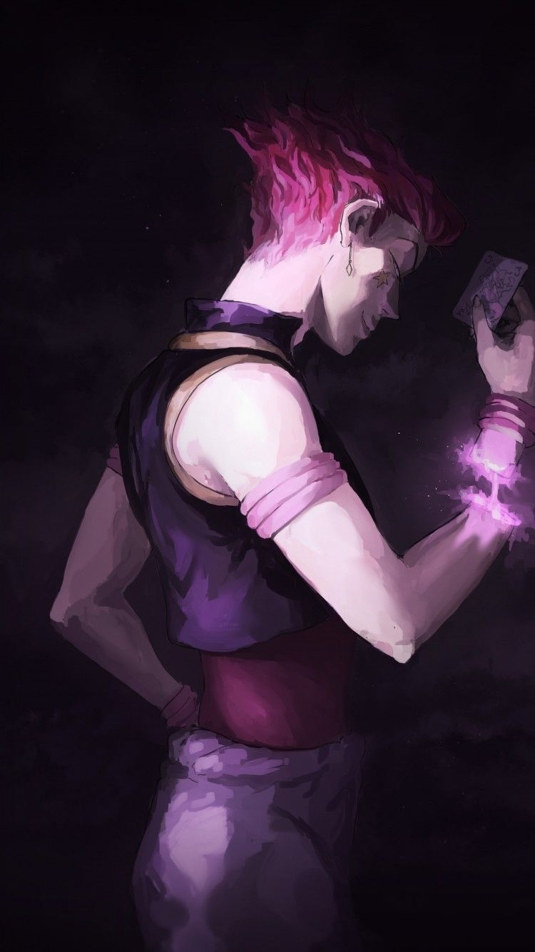 750x1340 Download  Hunter X Hunter, Hisoka Morow, Card, Smirk, Phone