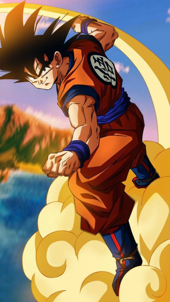 720x1280 Download Goku 4k Ultra HD Riding Flying Nimbus Wallpaper, Phone