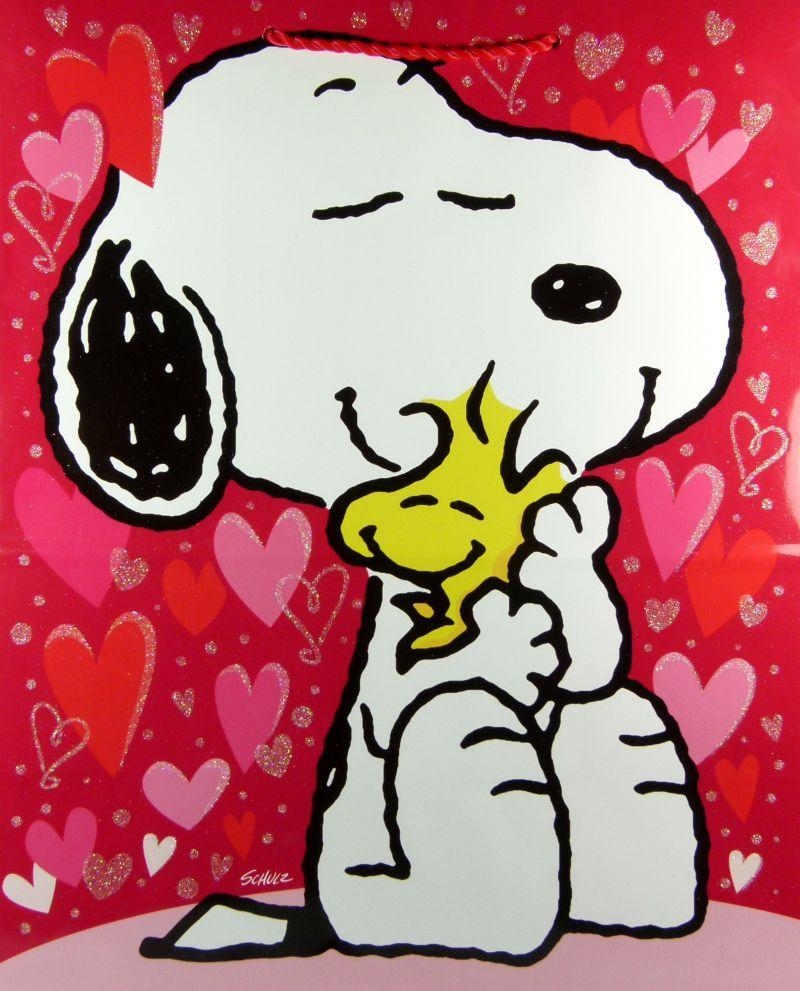 800x1000 Snoopy Valentine's Day Gift Bag With Glitter Accents, Phone