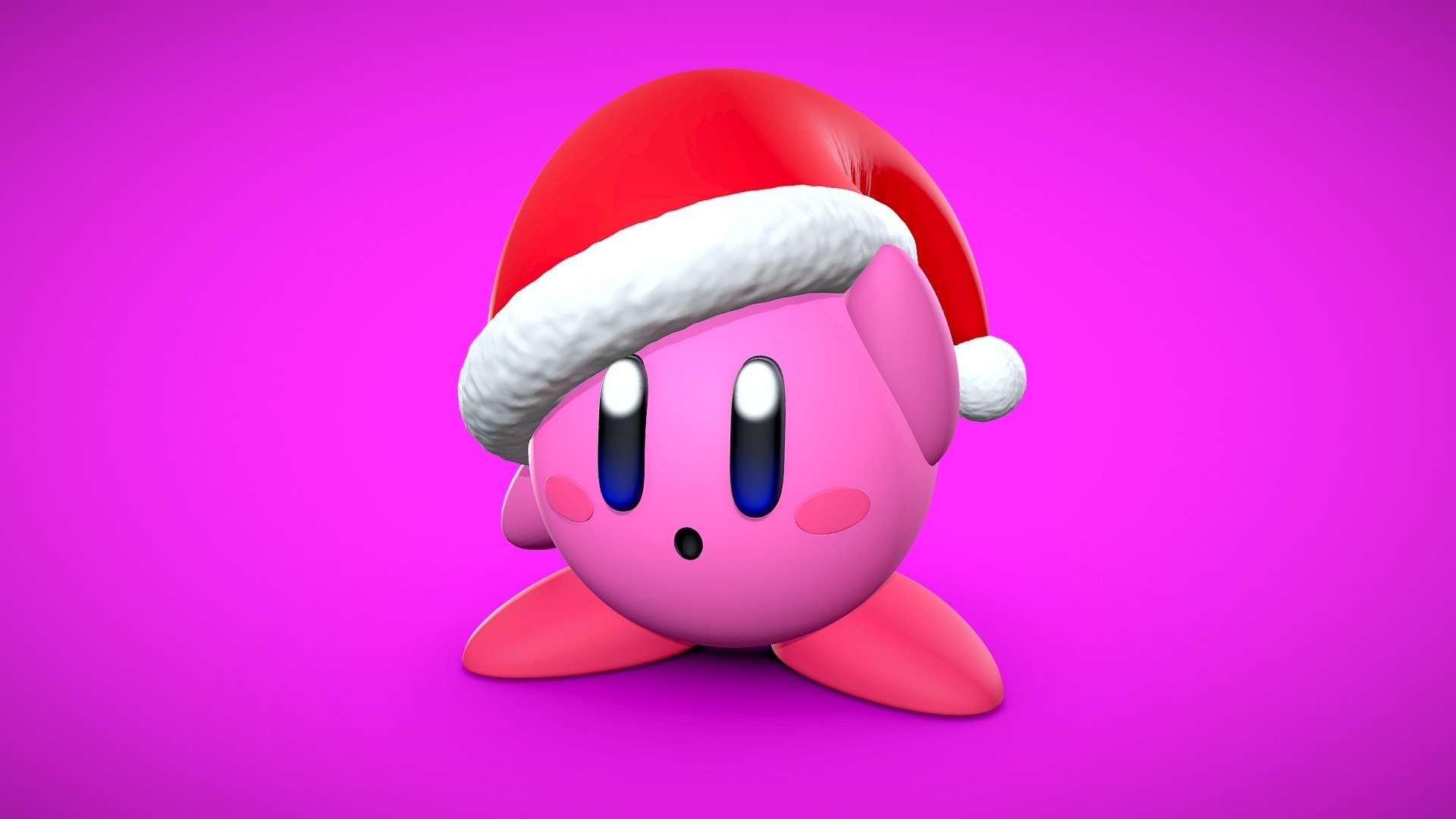 1920x1080 Kirby Christmas print Royalty Free 3D model by LessaB3D [35d941f], Desktop