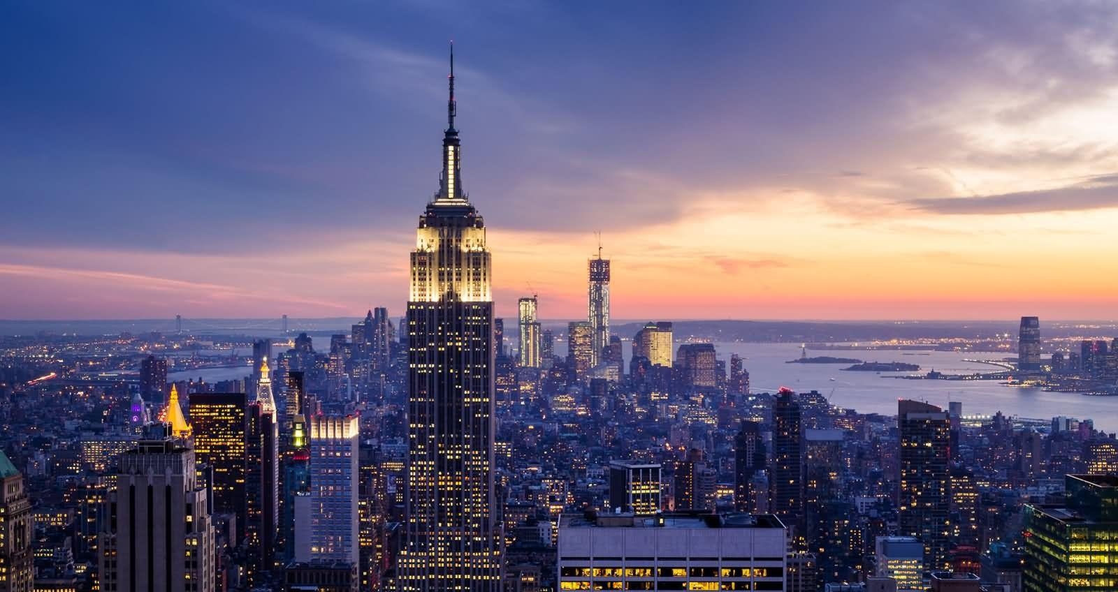 1600x850 Most Adorable Empire State Building, Manhattan Night View, Desktop