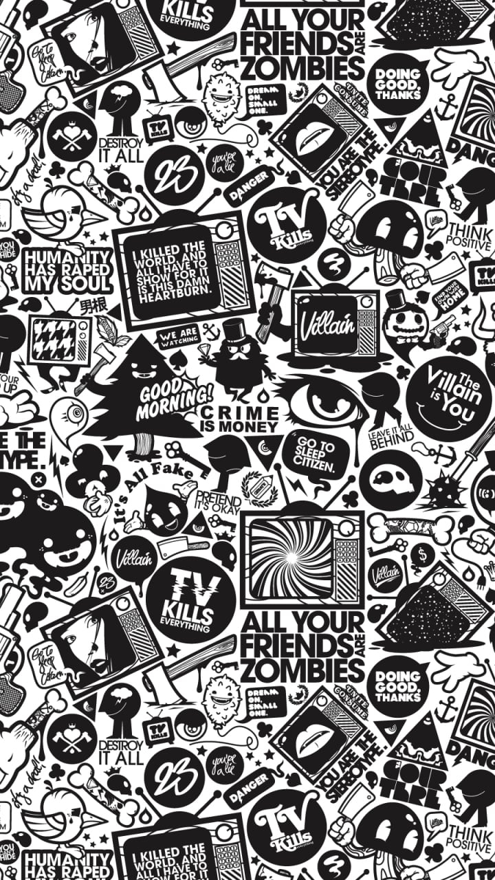 720x1280 Doodle Dark Wallpaper iPhone Free HD Wallpaper, Phone