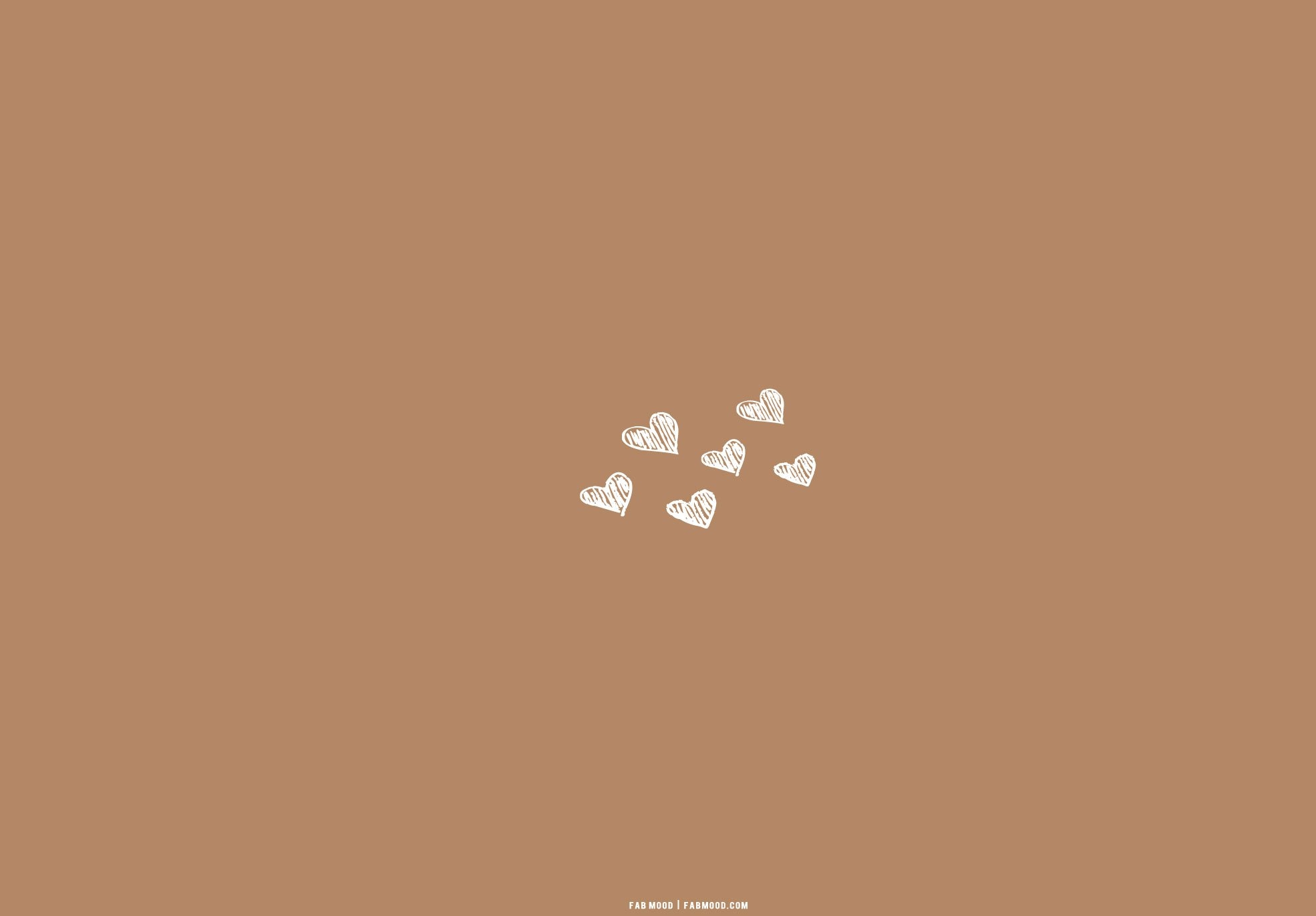 1970x1380 Brown Aesthetic Wallpaper for Laptop, Scratch Hearts, Desktop