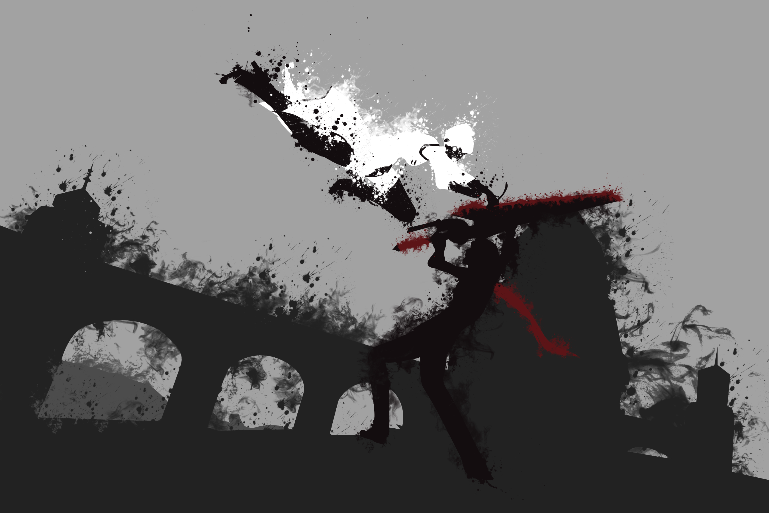 2700x1800 Winter VS. Qrow Splatter, Desktop