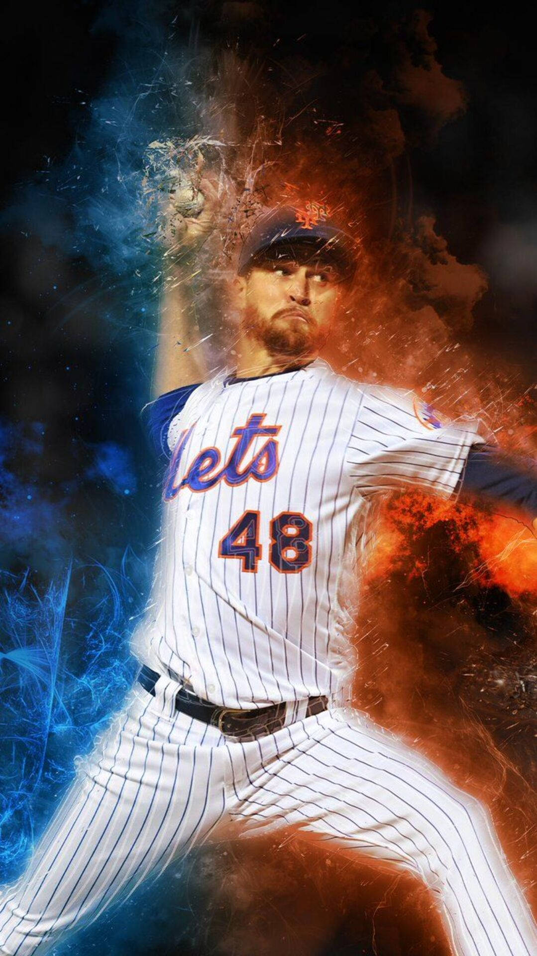 1080x1920 Download New York Mets On Fire Wallpaper, Phone