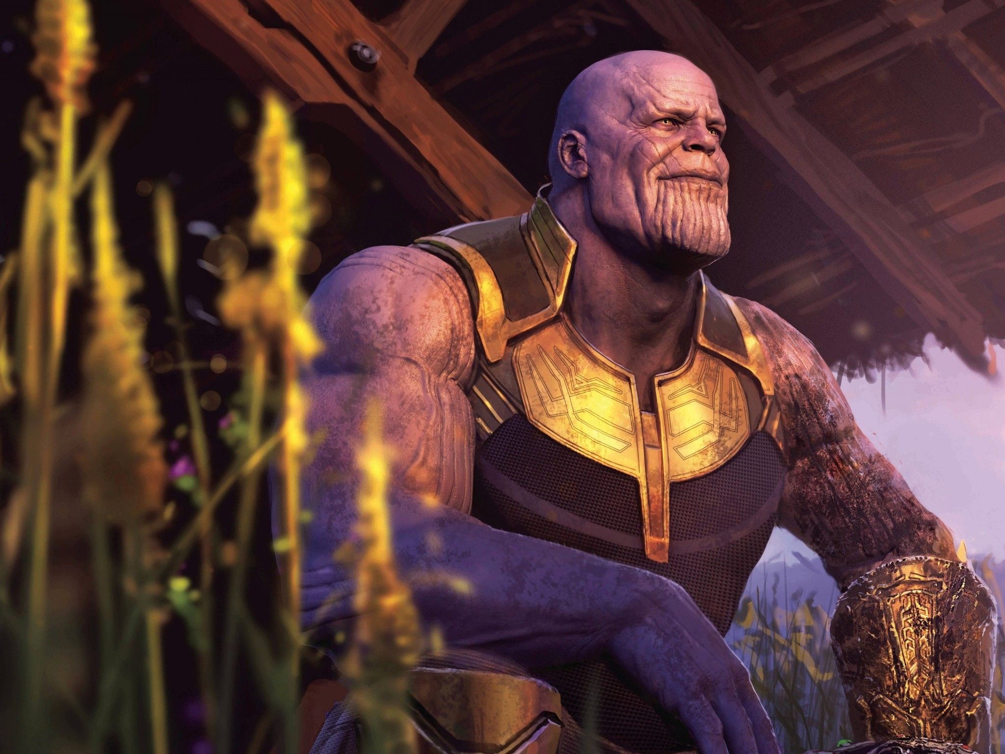 2050x1540 Download  Thanos, Avengers: Infinity War, Smiling, Desktop