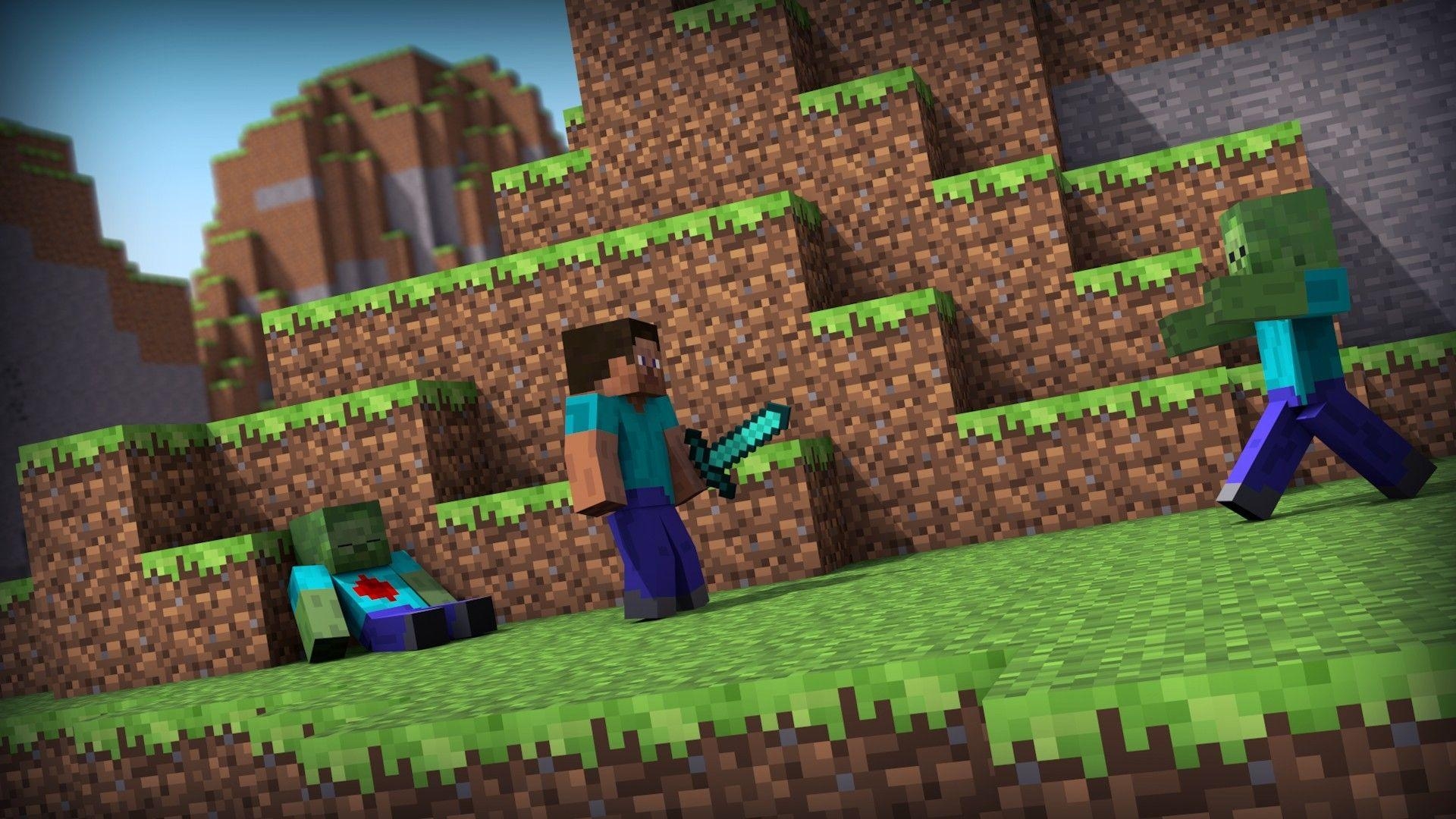 1920x1080 Wallpaper, video games, Minecraft, Steve, Toy, maze, play, Desktop