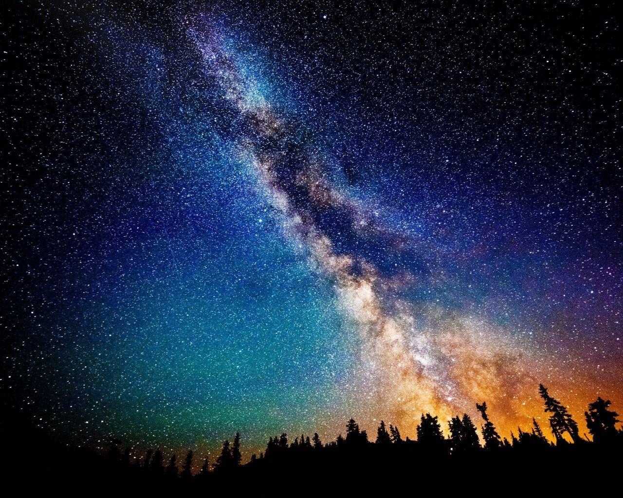 1280x1030 The Milky Way at Night desktop PC and Mac wallpaper, Desktop