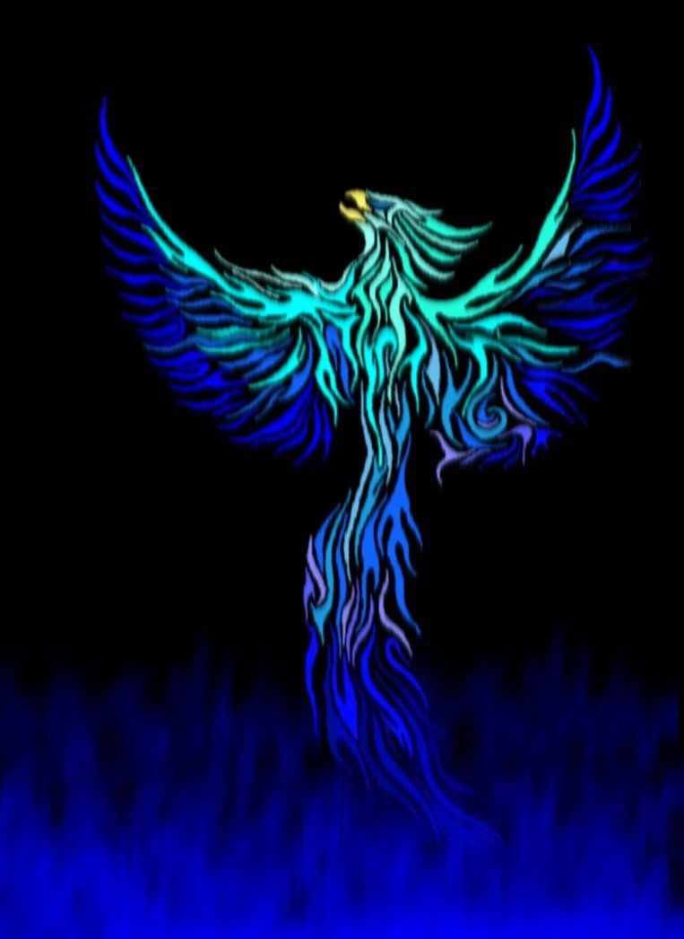 770x1050 Blue Phoenix Wallpaper, Phone