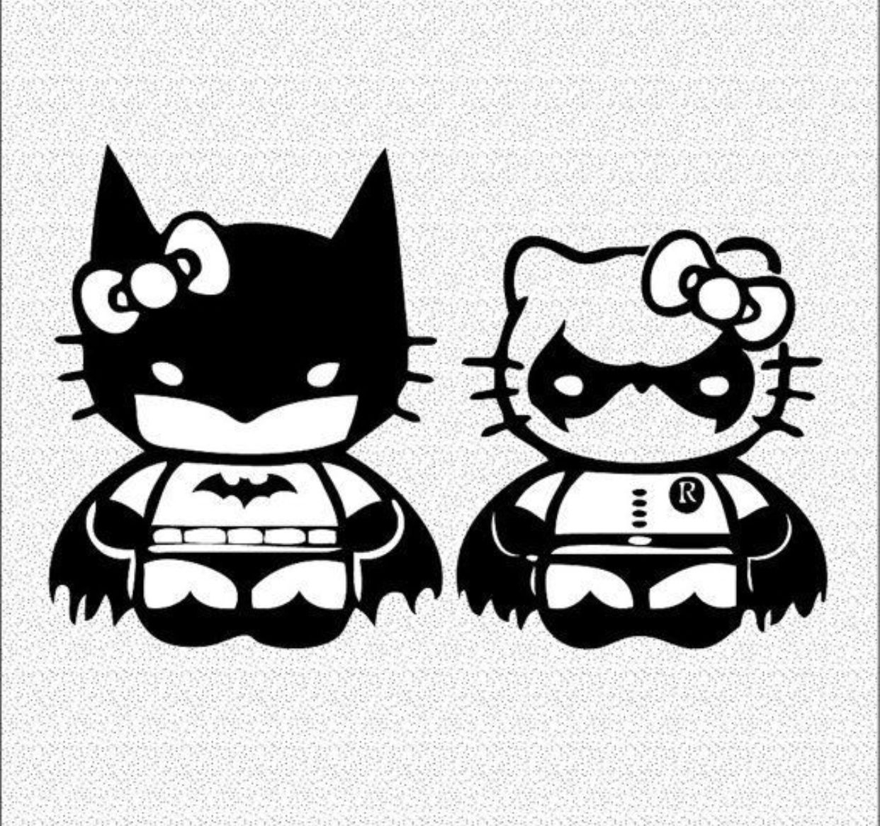 1250x1170 Hello Kitty Batman & Robin. Hello kitty drawing, Hello kitty art, Hello kitty tattoos, Desktop