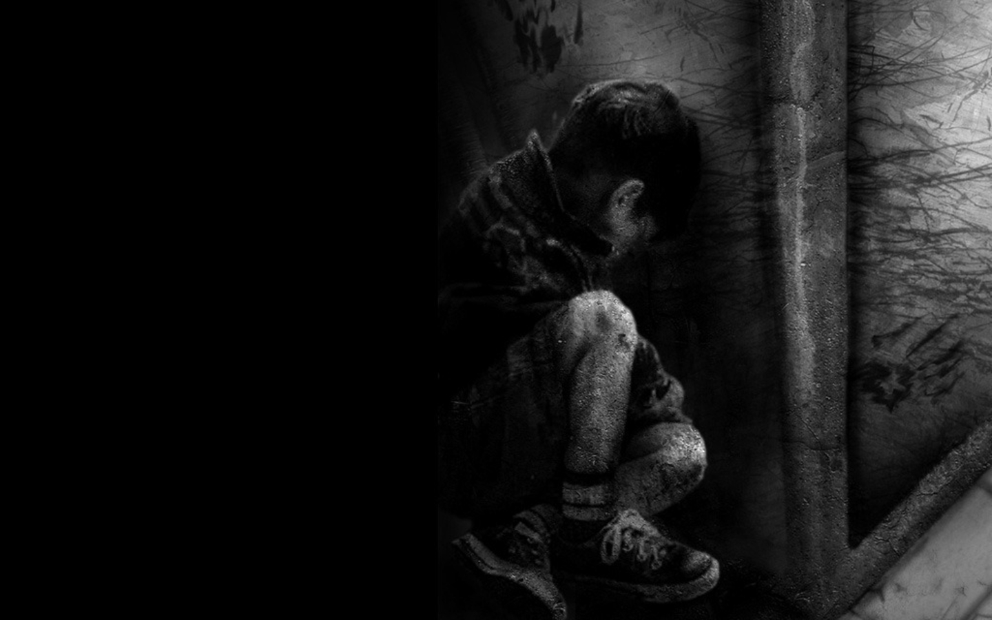 1440x900 Black Boy Dark Lonely Sad Wallpaper:, Desktop