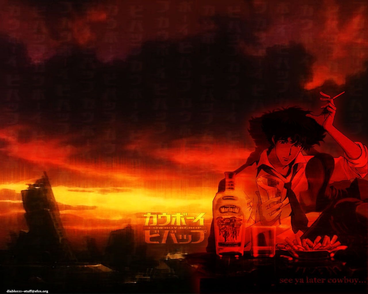 1280x1030 Cowboy Bebop Wallpaper: i wanna die, Desktop