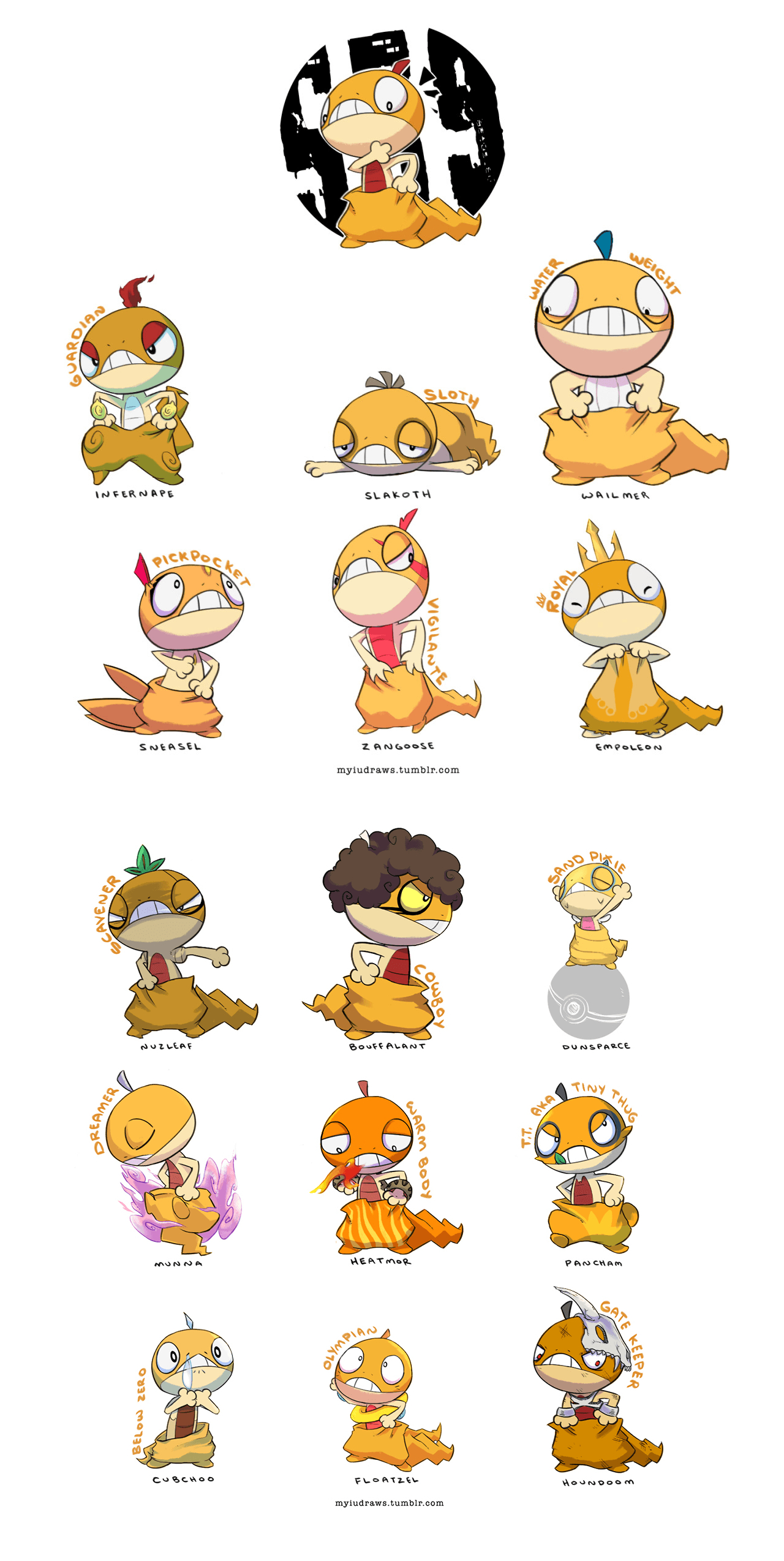 1280x2550 Pokemon Crossbreeds: Scraggy (by myiudraws on tumblr). pokemon, Phone