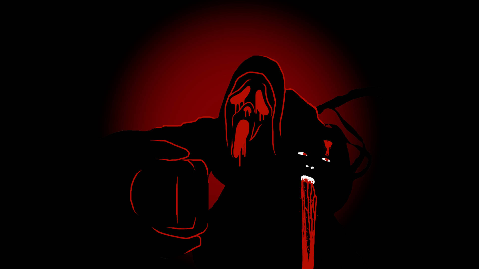 1920x1080 Download free Ghostface Dark Red Art, Desktop