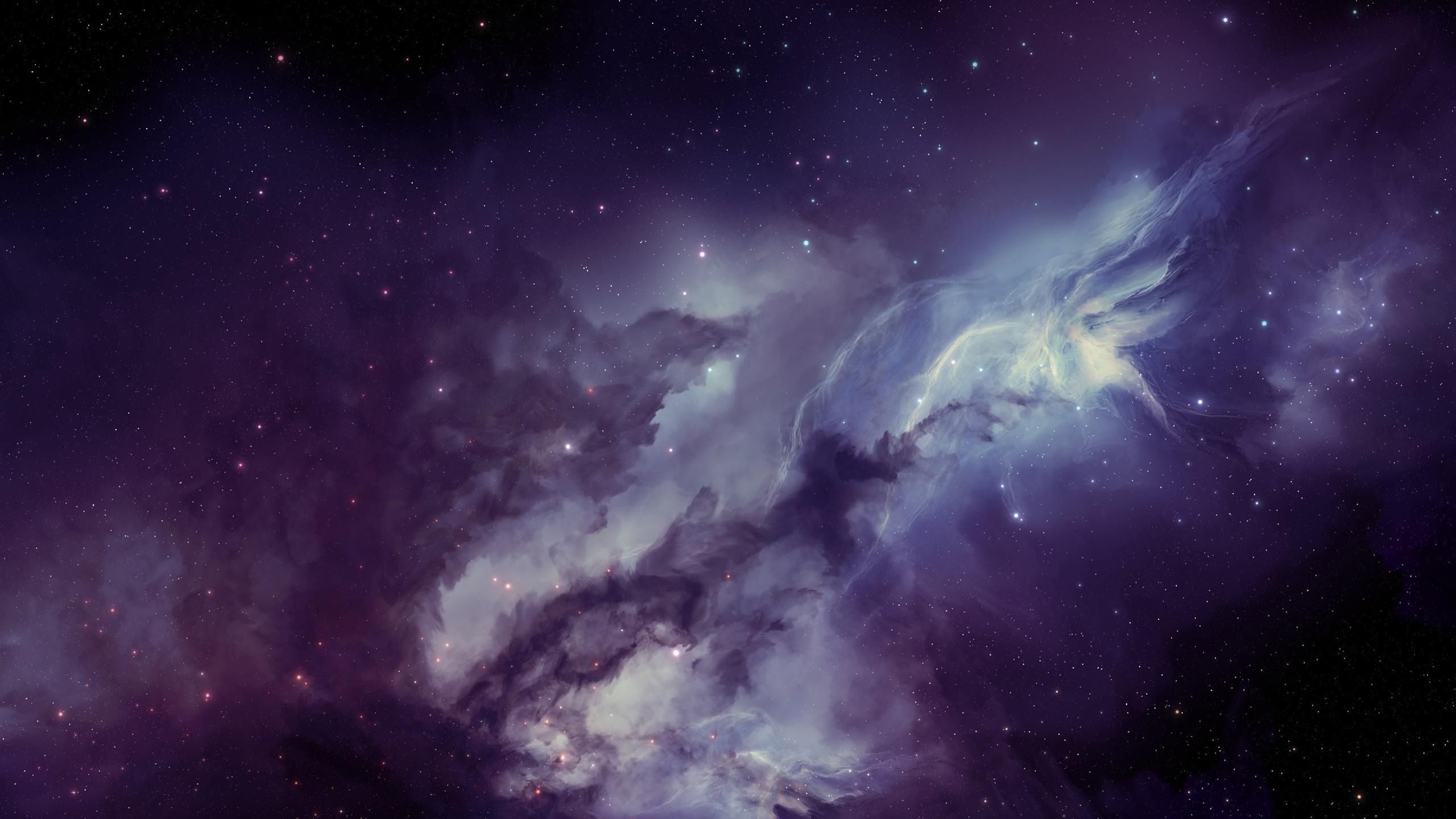 2560x1440 Wallpaper galaxy, nebula, blurring, stars. Galaxy, Desktop