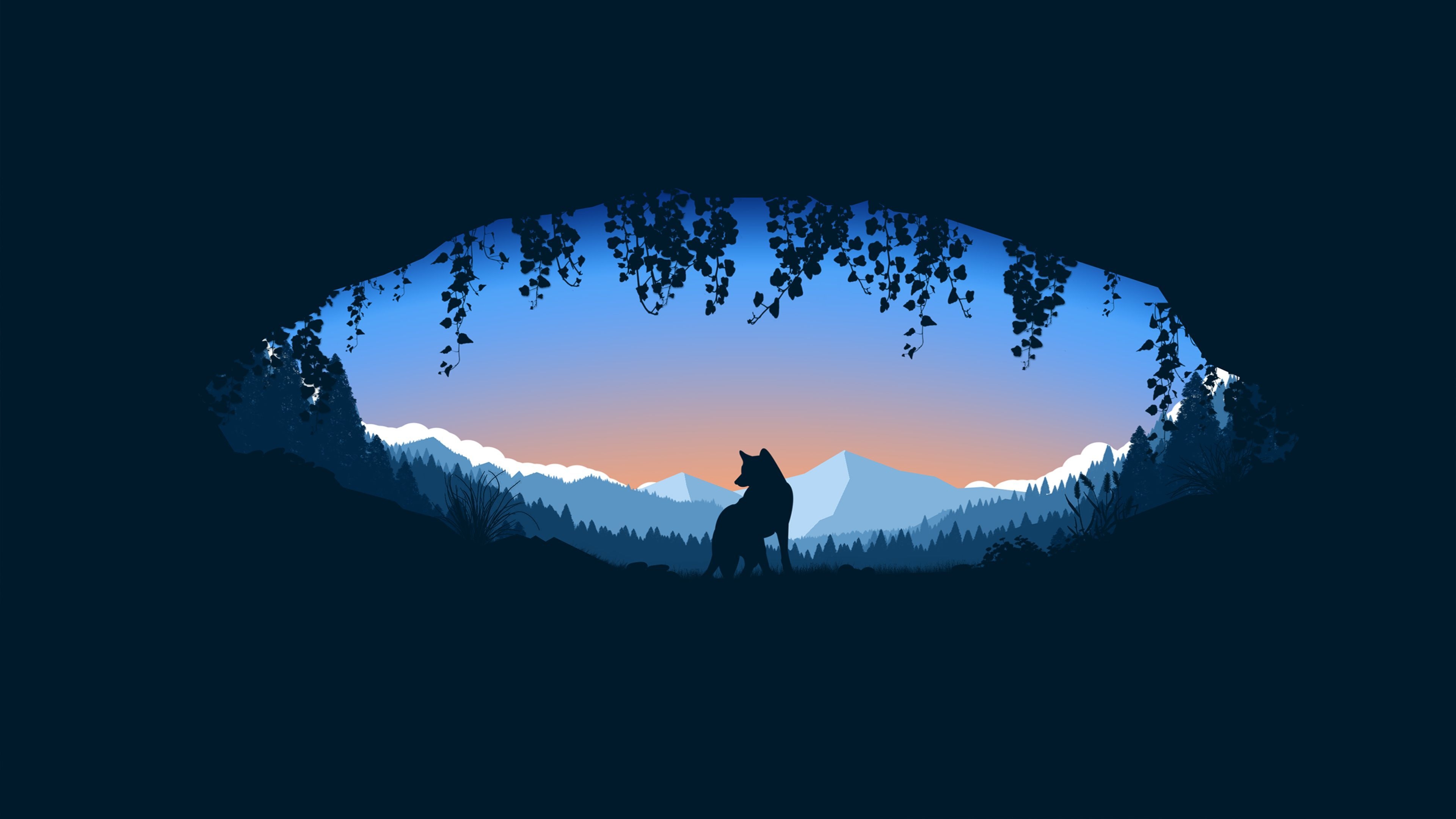 3840x2160 Minimalist Wolf Wallpaper Free Minimalist Wolf Background, Desktop