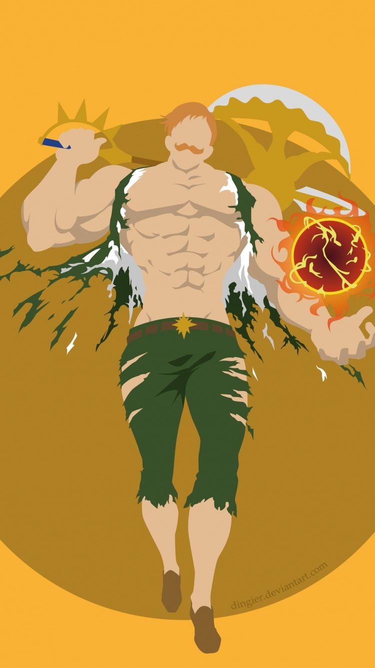 750x1340 Download  wallpaper minimal, escanor, the seven deadly, Phone