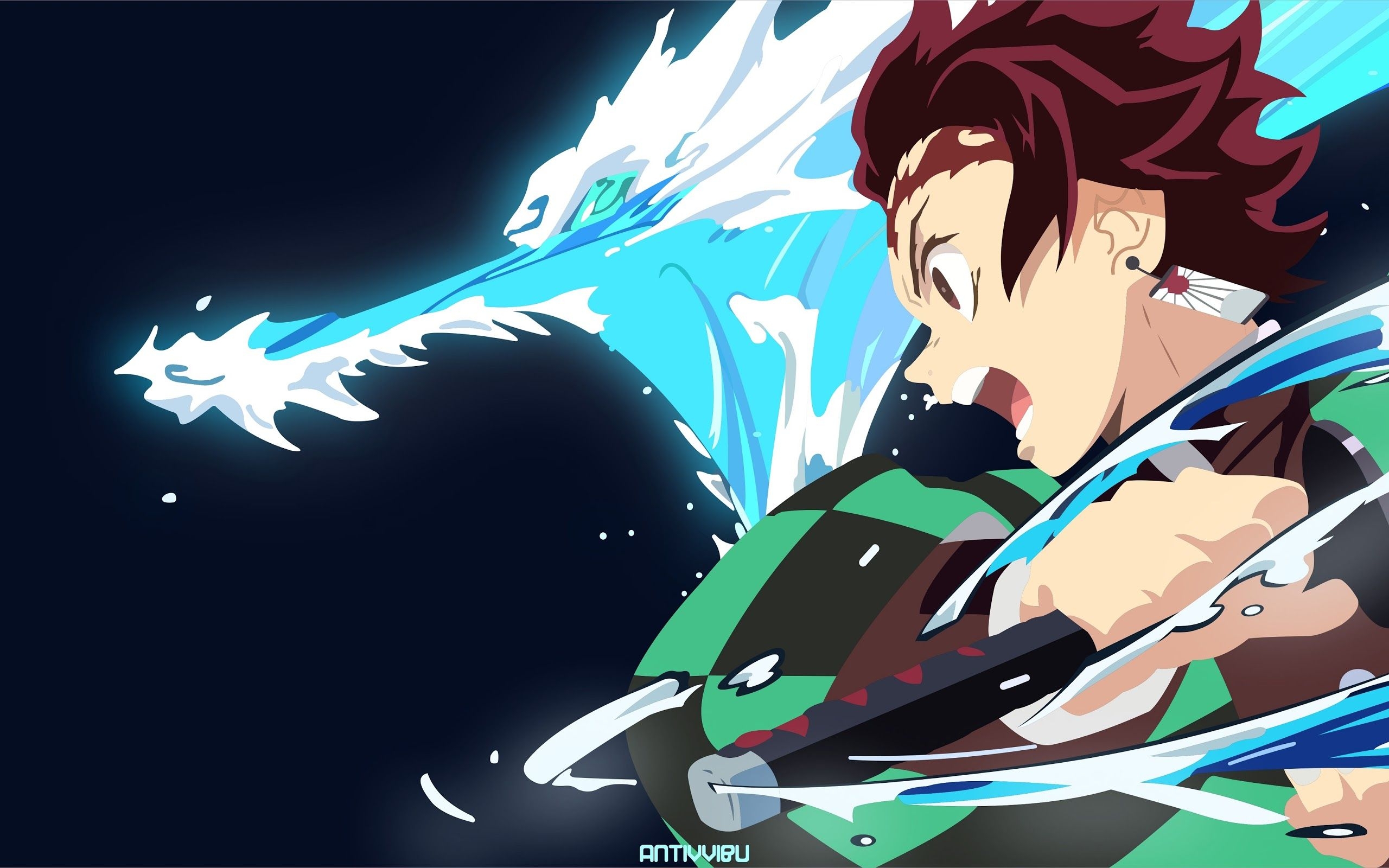2560x1600 Tanjiro Kamado Kimetsu no Yaiba Minimalist 4K Wallpaper, Desktop