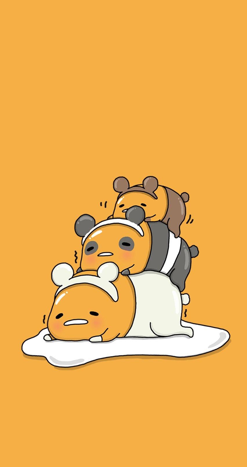 860x1610 Free download Gudetama x We Bare Bears Wallpaper oodon Tictail, Phone