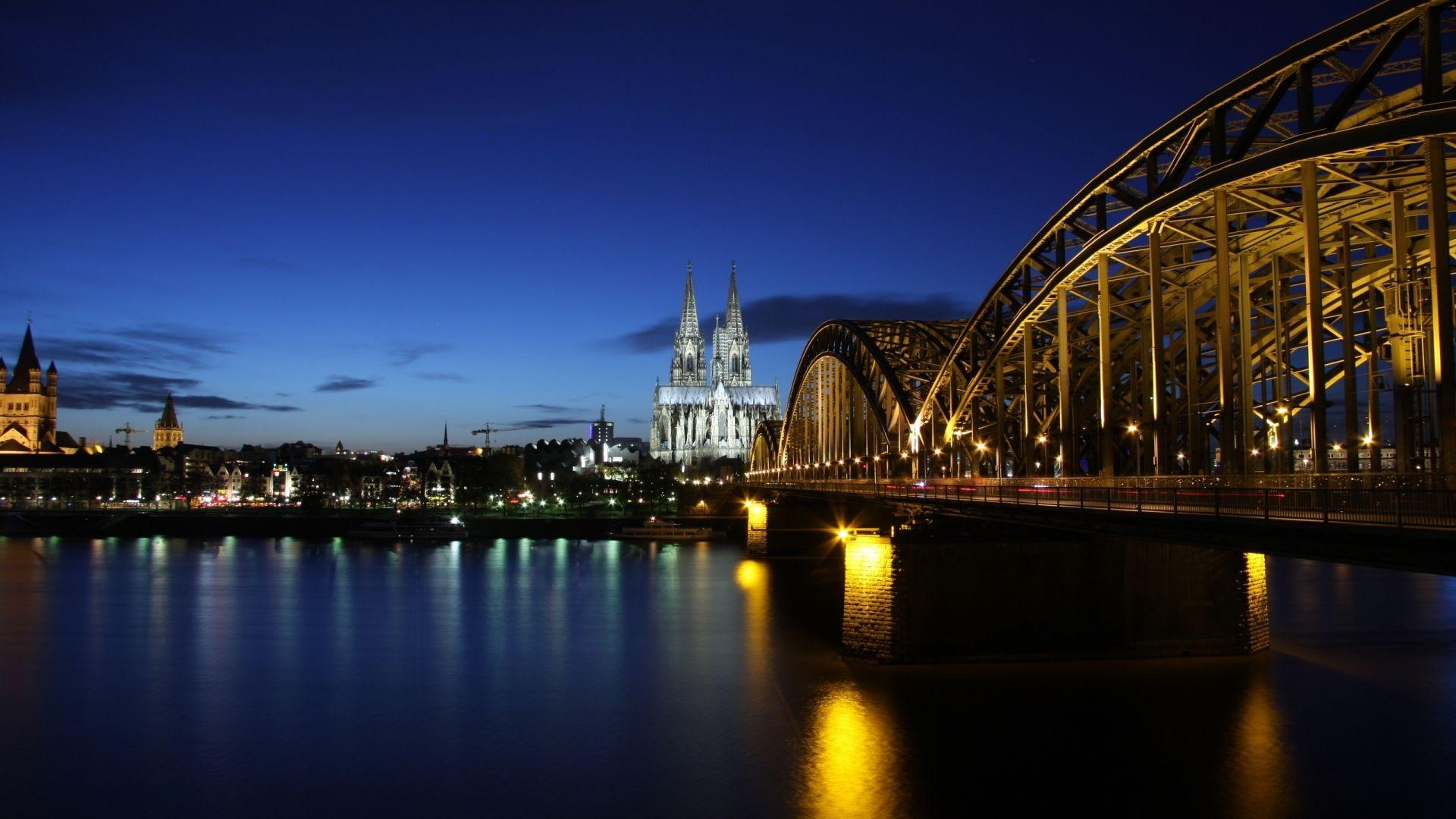1920x1080 Download Wallpaper  köln, germany, bridge, weser, Desktop