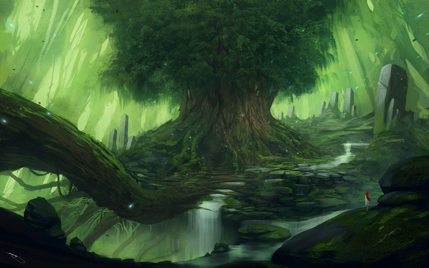 1500x940 trees, Green, Redhead, Nature, Yggdrasil Wallpaper HD / Desktop, Desktop