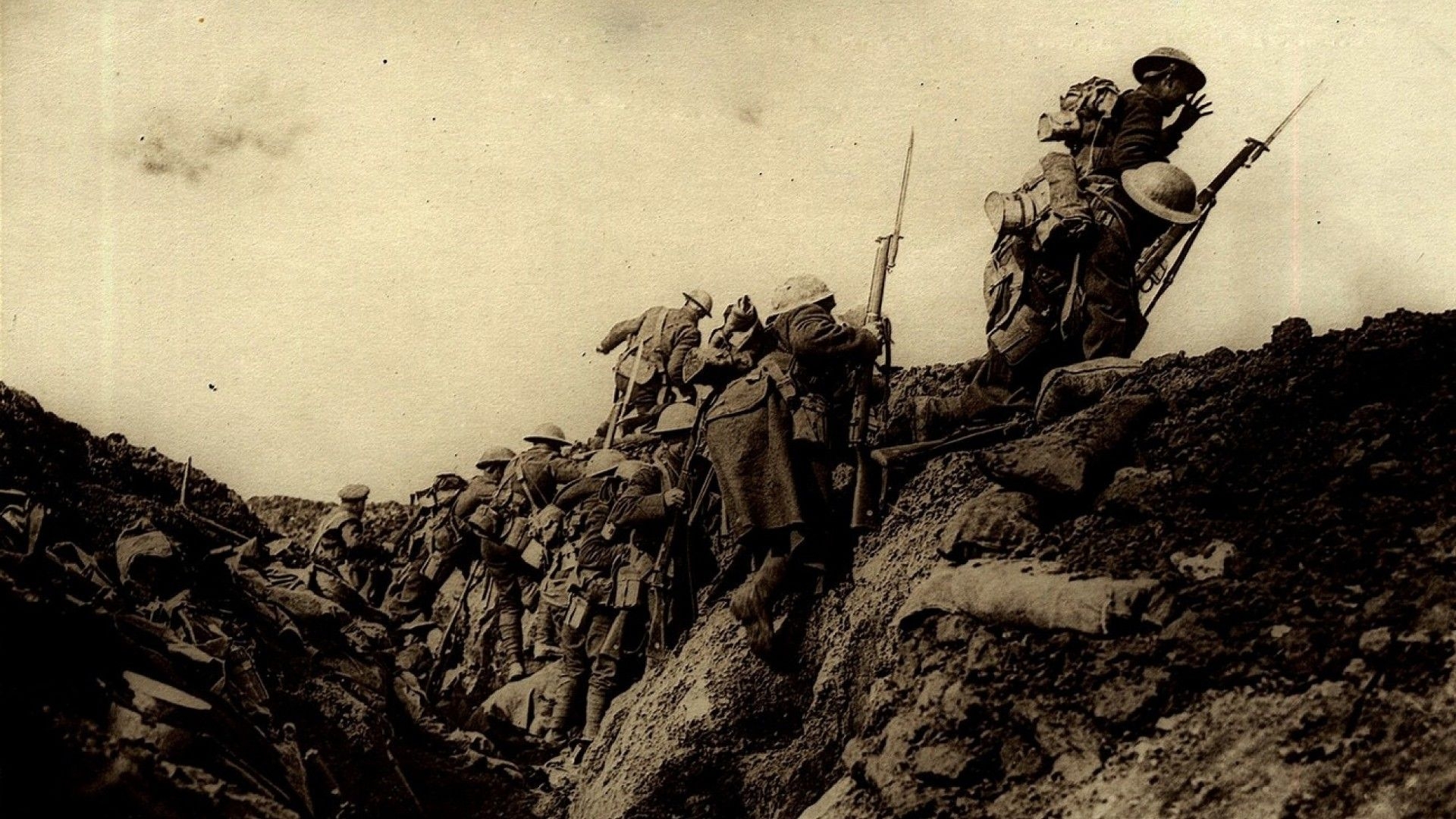 1920x1080 military, World War I, Trenches, British Army Wallpaper HD, Desktop