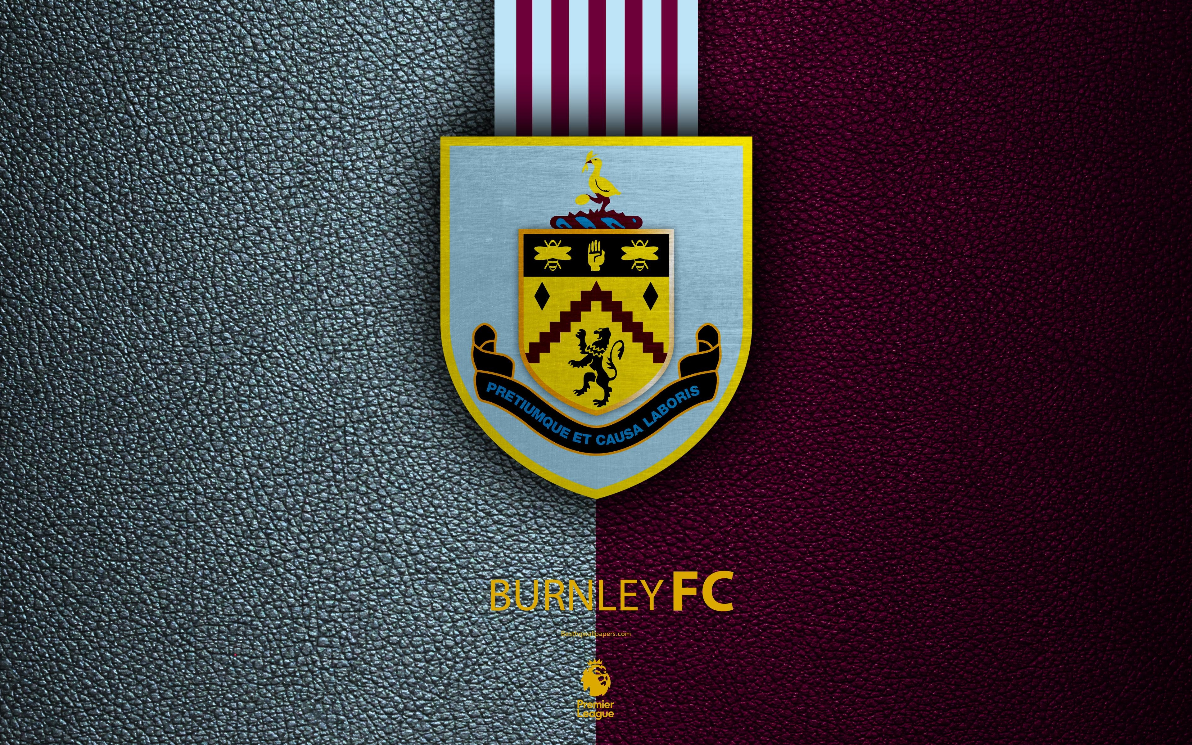 3840x2400 Download wallpaper Burnley FC, 4k, English football club, leather, Desktop