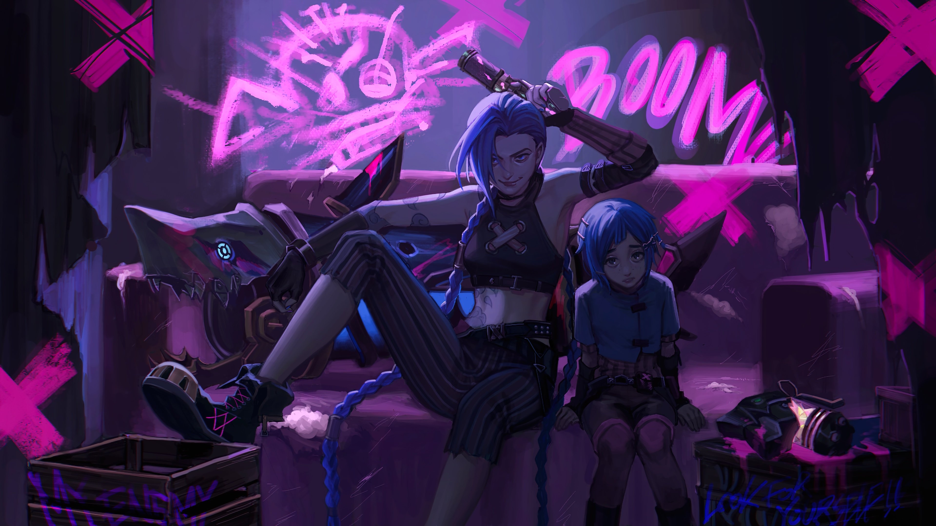 3840x2160 arcane, jinx, netflix, series, lol, art, 4k Gallery HD Wallpaper, Desktop