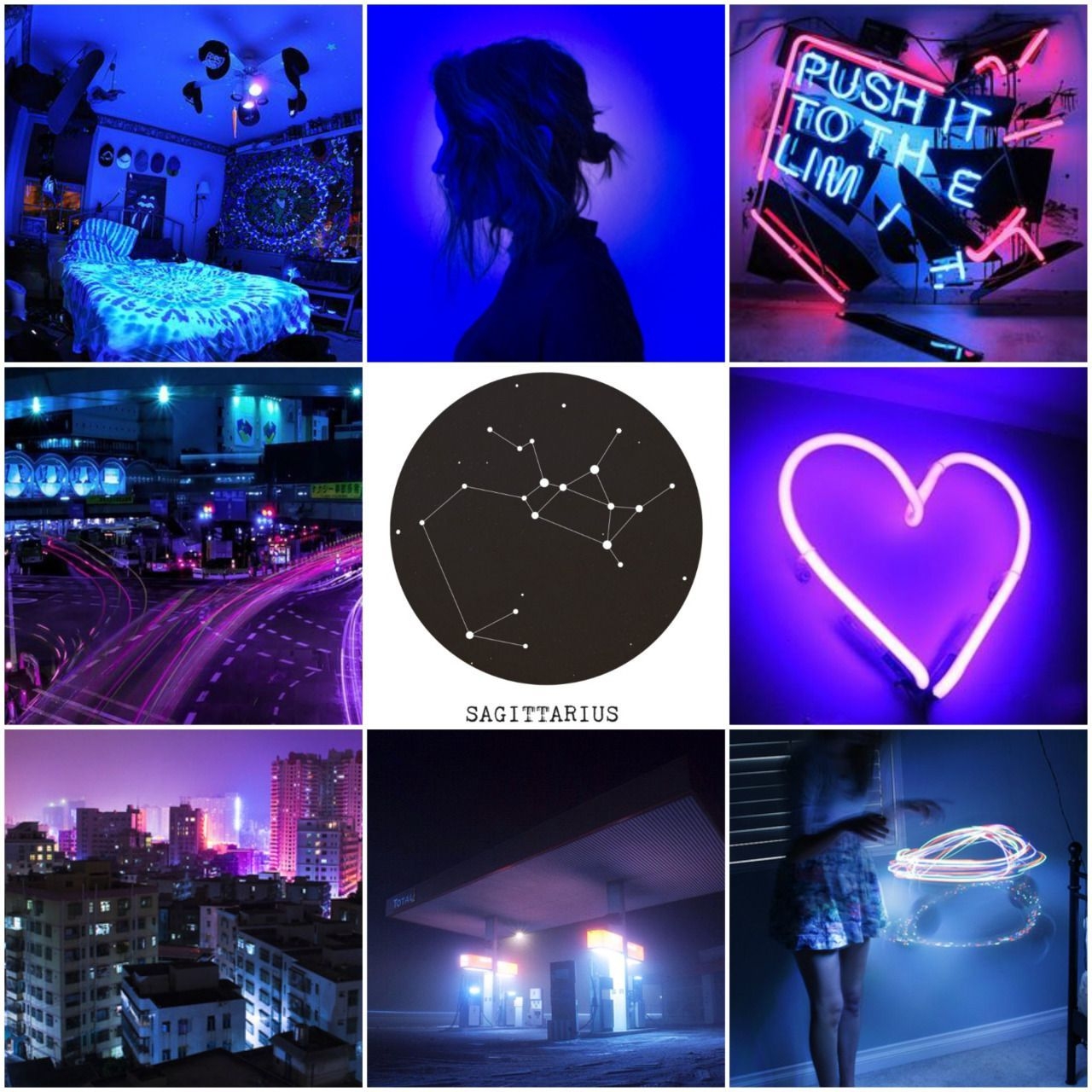 1280x1280 aesthetics • zodiac • neon • sagittarius • purple. Sagittarius, Aesthetic collage, Sagittarius wallpaper, Phone