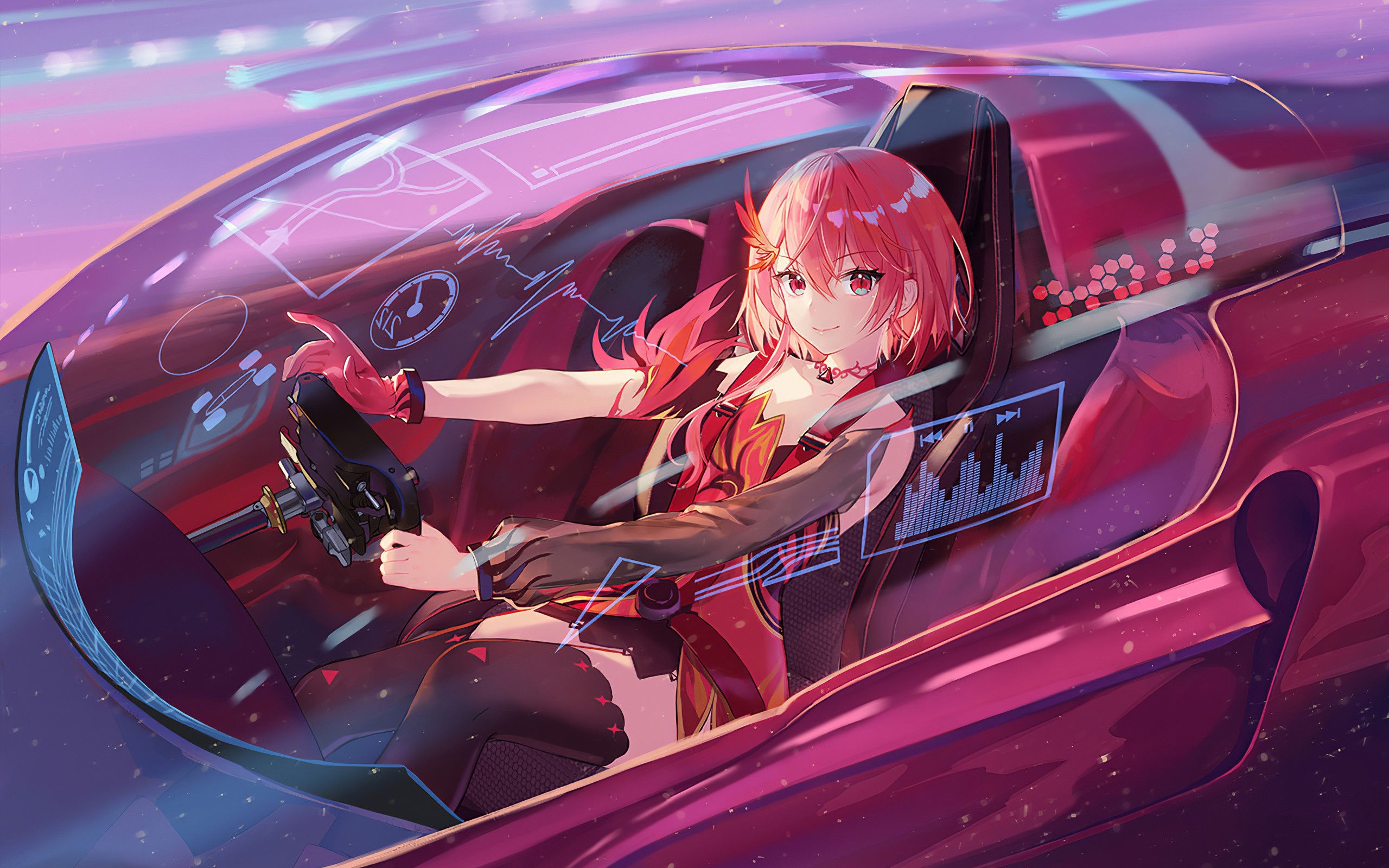 2560x1600 Anime Girl For Scifi Ride 4k  Resolution HD 4k, Desktop