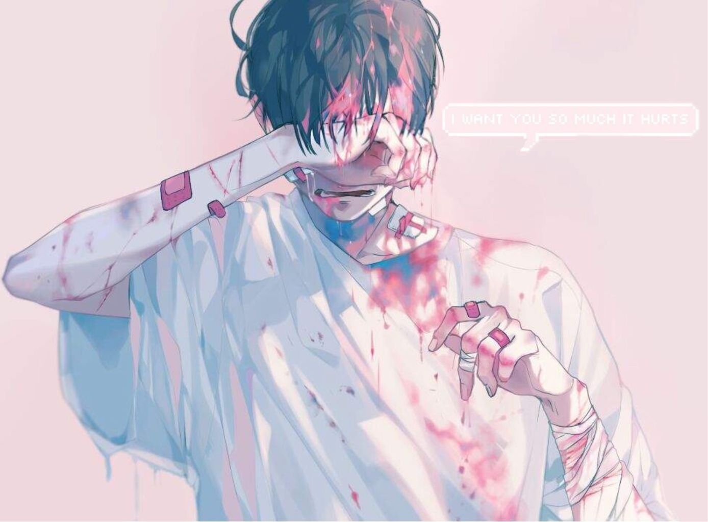 1390x1030 Image result for bruises aesthetic boy. Anime boy crying, Desktop