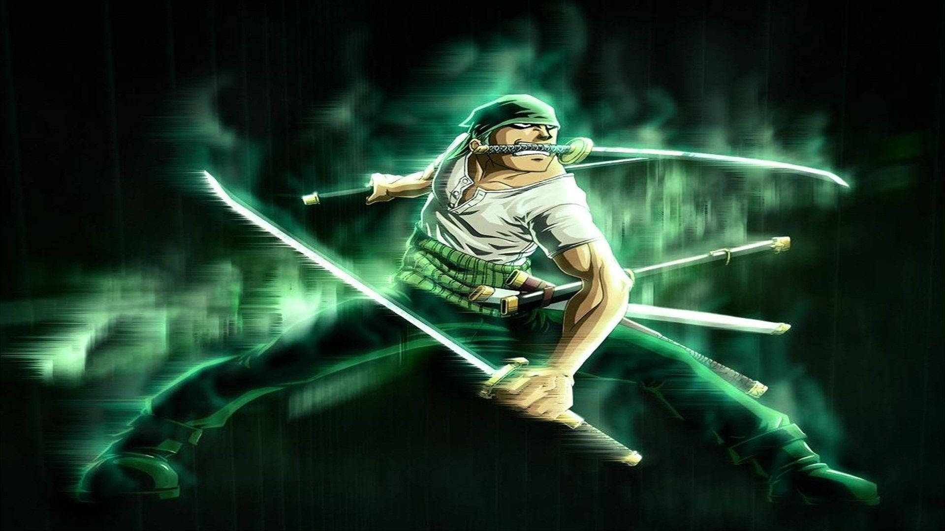 1920x1080 Download One Piece Zoro With Green Aura Wallpaper, Desktop