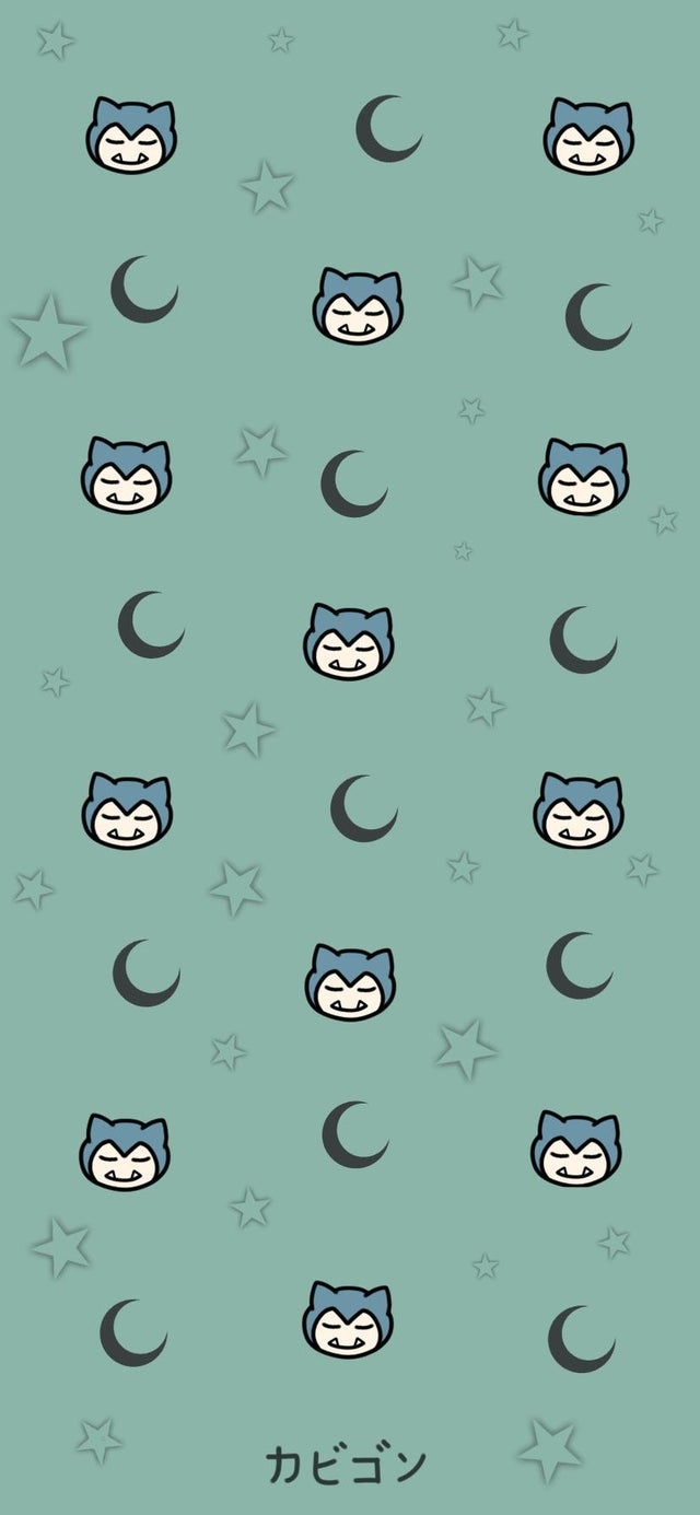 640x1390 Free Snorlax phone wallpaper I made! Original design & one with space for a clock, Phone