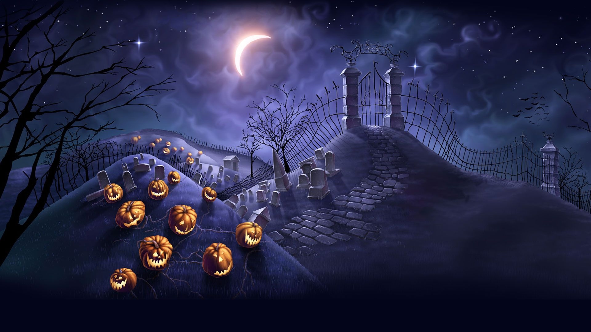 1920x1080 Free download 50 Scary Halloween 2019 Wallpaper HD Background Pumpkins [] for your Desktop, Mobile & Tablet. Explore Purple Halloween Wallpaper. Purple Halloween Wallpaper, Halloween Wallpaper, Background Halloween, Desktop