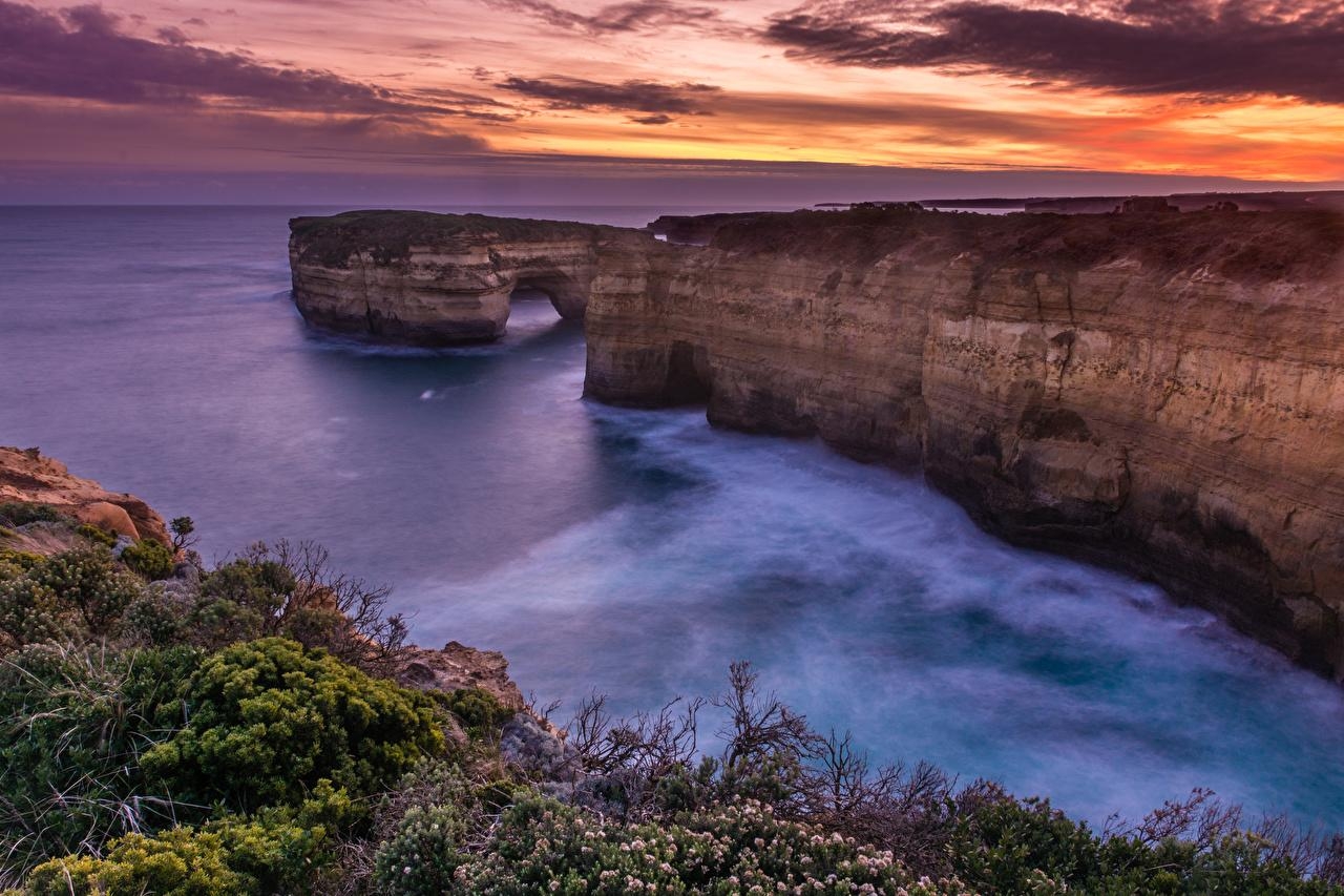 1280x860 Wallpaper Australia Great Ocean Road Victoria Cliff Nature Sunrises, Desktop