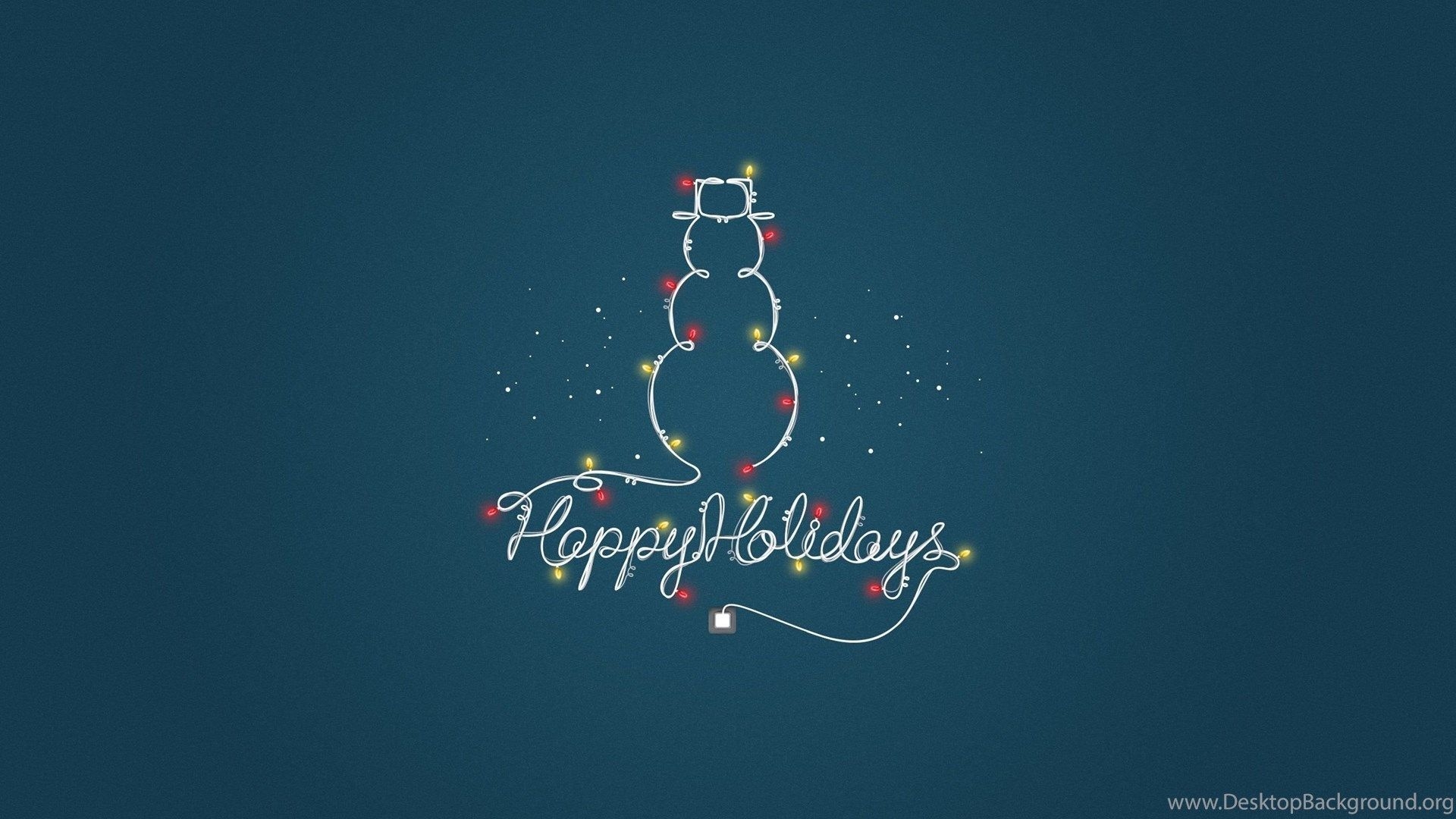 1920x1080 Snowman, Lights, Garland, Holiday, Minimalist Wallpaper, HD Background Desktop Background, Desktop