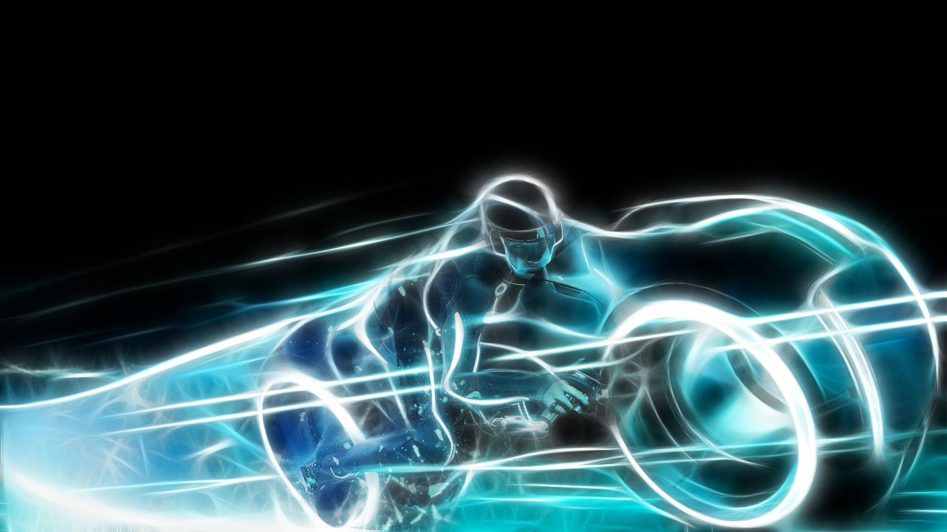 1920x1080 Tron movie digital wallpaper, movies, Tron: Legacy, Light Cycle, Fractalius HD wallpaper, Desktop