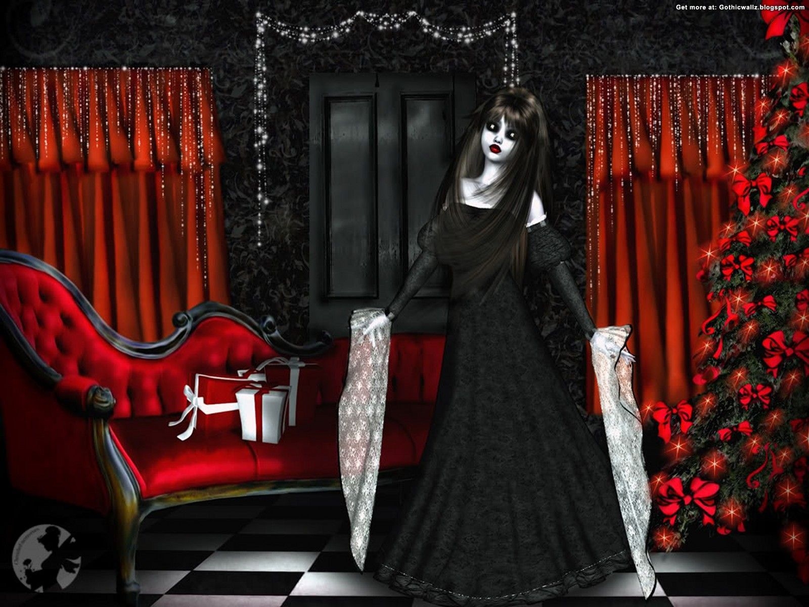 1600x1200 Gothic Christmas 1 Wallpaper. Gothic wallpaper, Dark christmas, Thanksgiving wallpaper, Desktop