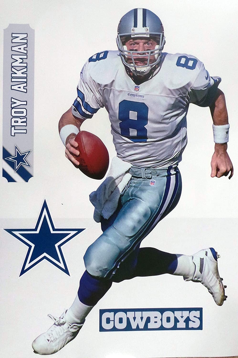 1000x1500 Troy Aikman FATHEAD Graphic + Cowboys Logo Set Official NFL Vinyl Wall Graphics 17 INCH: Arts, Crafts & Sewing, Phone