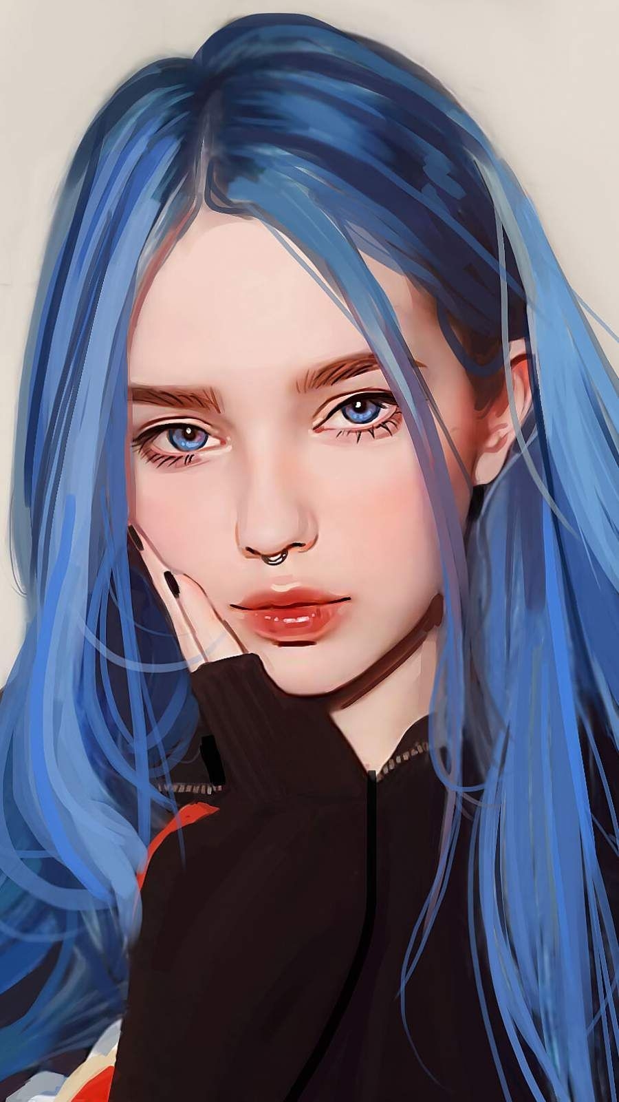 900x1610 Girl Looksweater IPhone Wallpaper Wallpaper, IPhone Wallpaper. Girl Iphone Wallpaper, Blue Haired Girl, Cyberpunk Girl, Phone