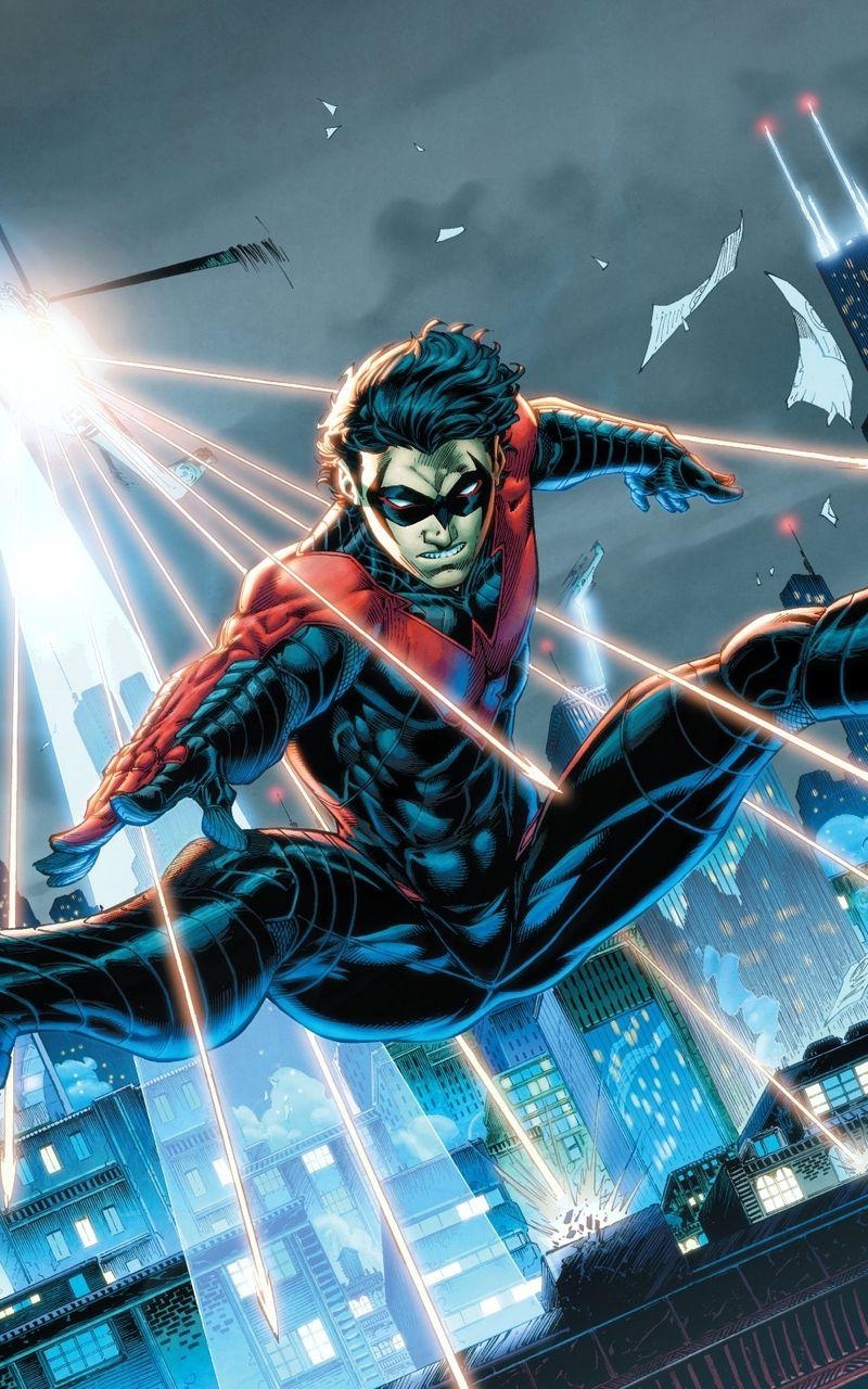 800x1280 Download wallpaper  nightwing, dc comics, robin, dick, Phone