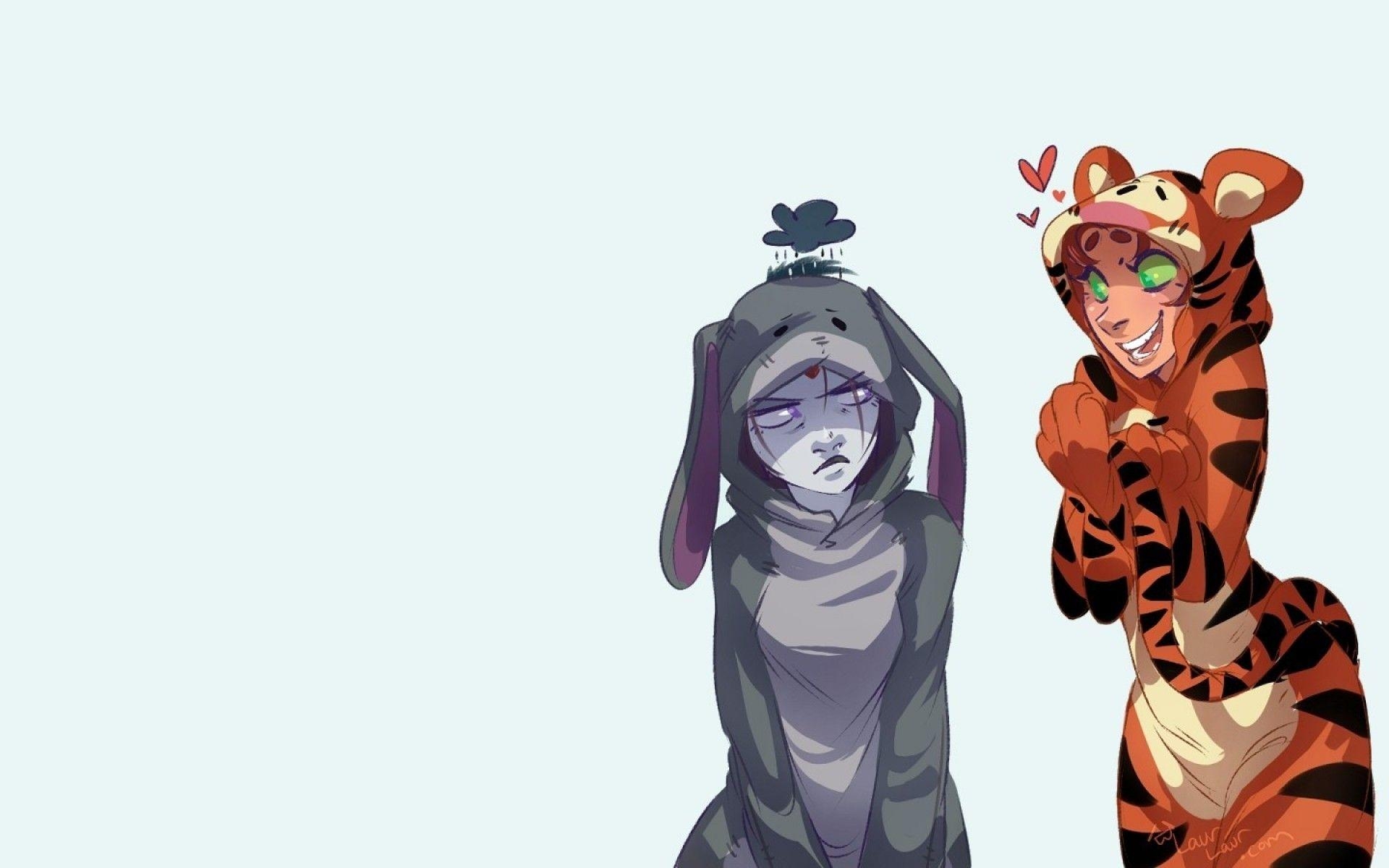 1920x1200 Simply: Eeyore Raven Starfire Teen Titans Tigger, Desktop