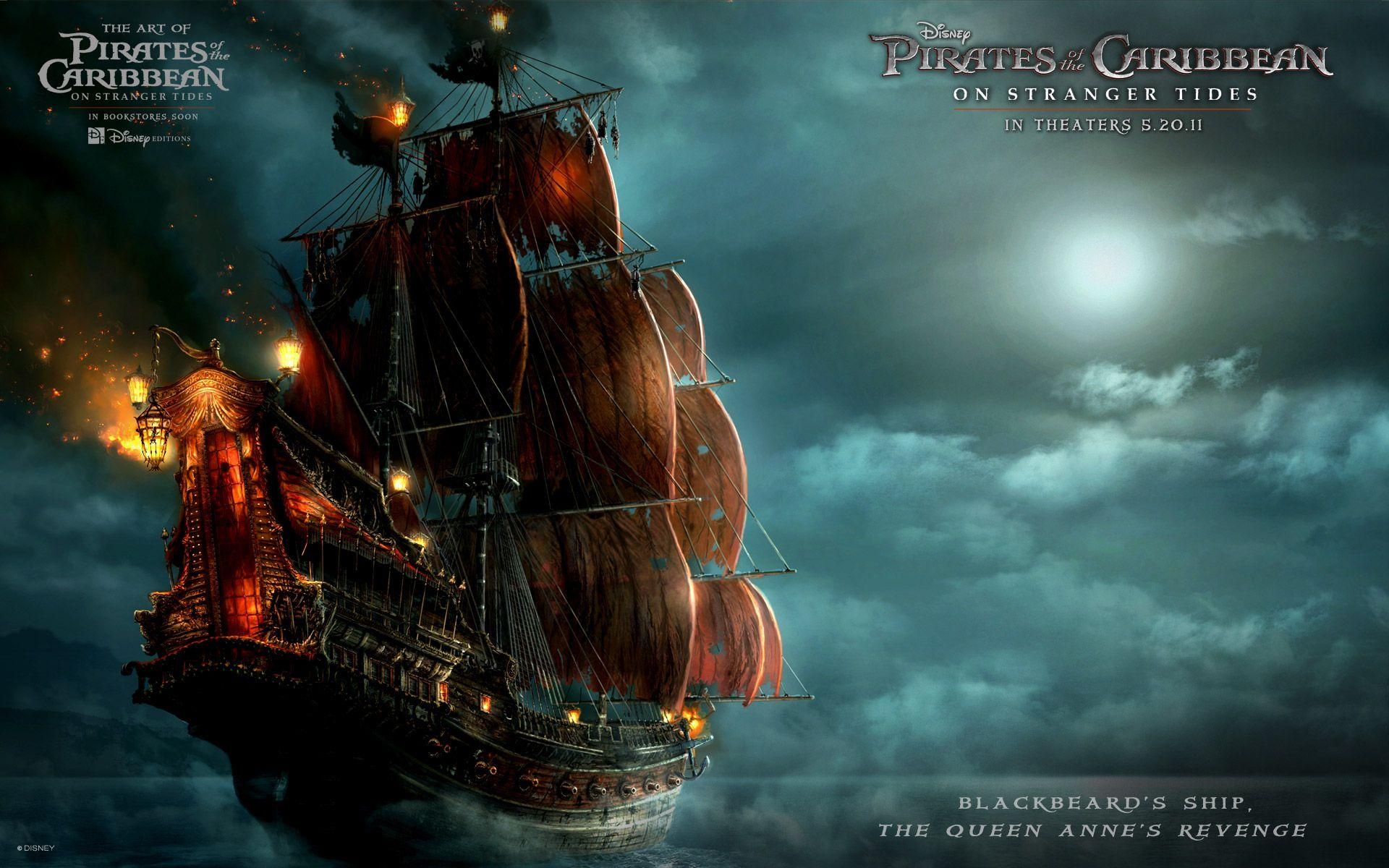 1920x1200 Blackbeard's Ship in Pirates Of The Caribbean 4 Wallpaper. HD, Desktop