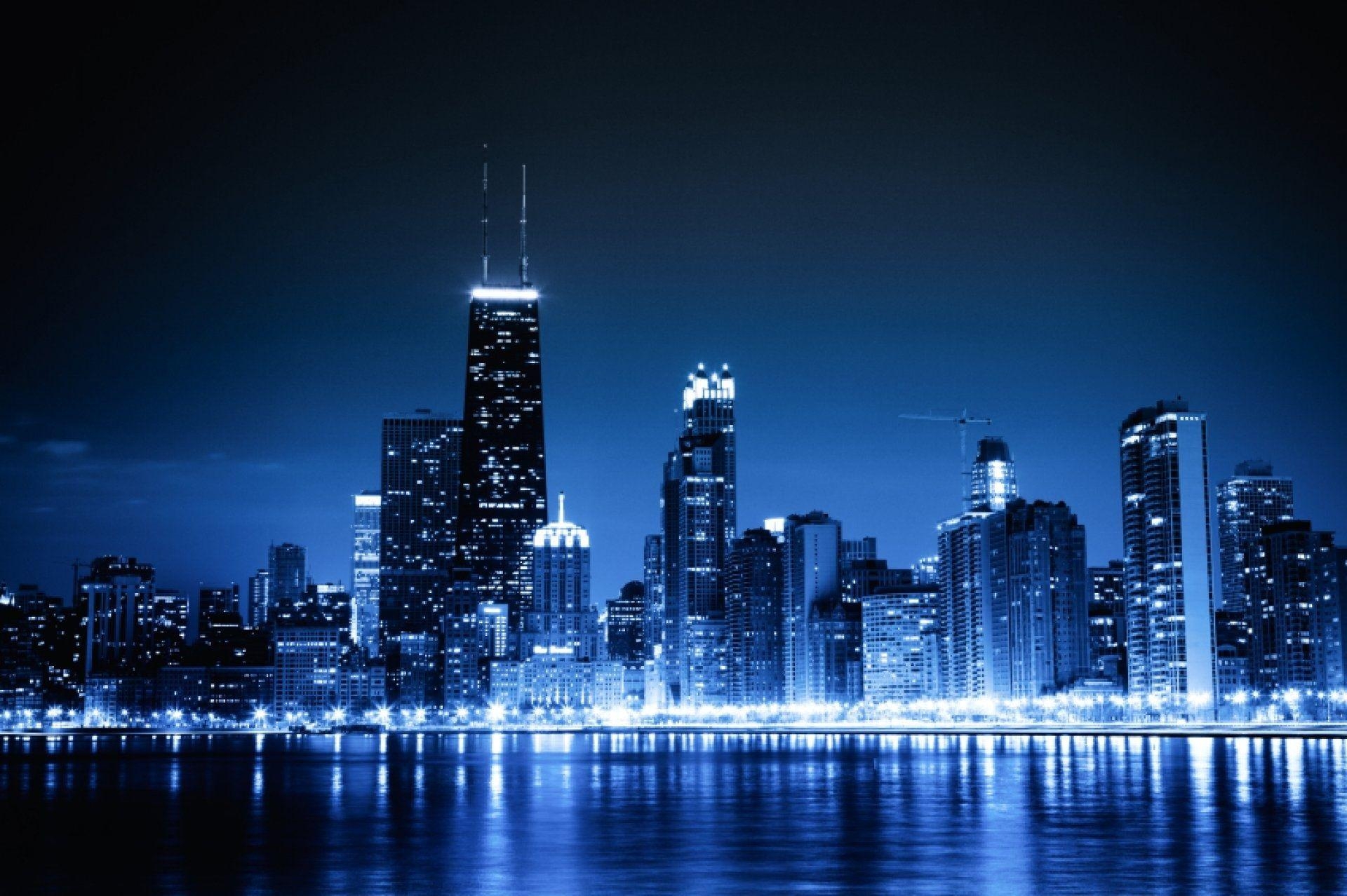 1920x1280 Chicago At Night Wallpaper Widescreen With Color Widescreen Black, Desktop