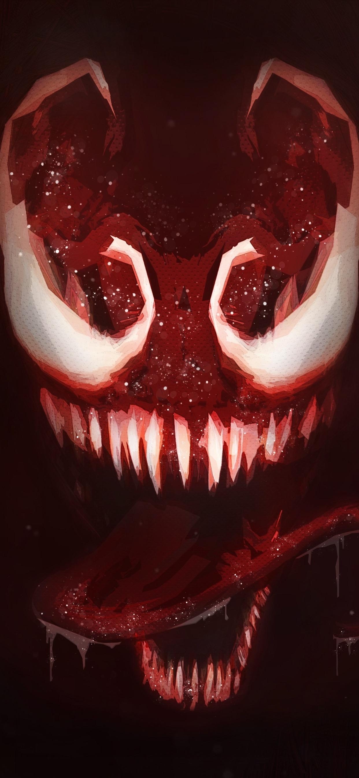 1250x2690 Wallpaper Venom, teeth, horror, art picture 5120x2880 UHD 5K, Phone