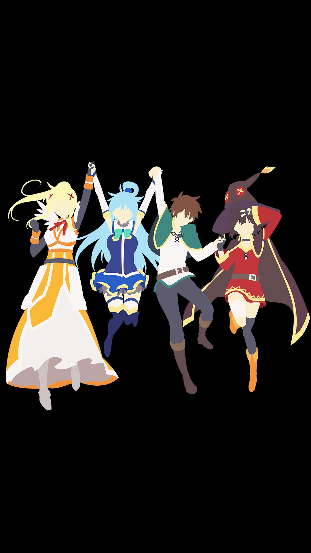 1080x1920 Minimalistic AMOLED Phone Wallpaper KonoSuba Re:Zero Log, Phone