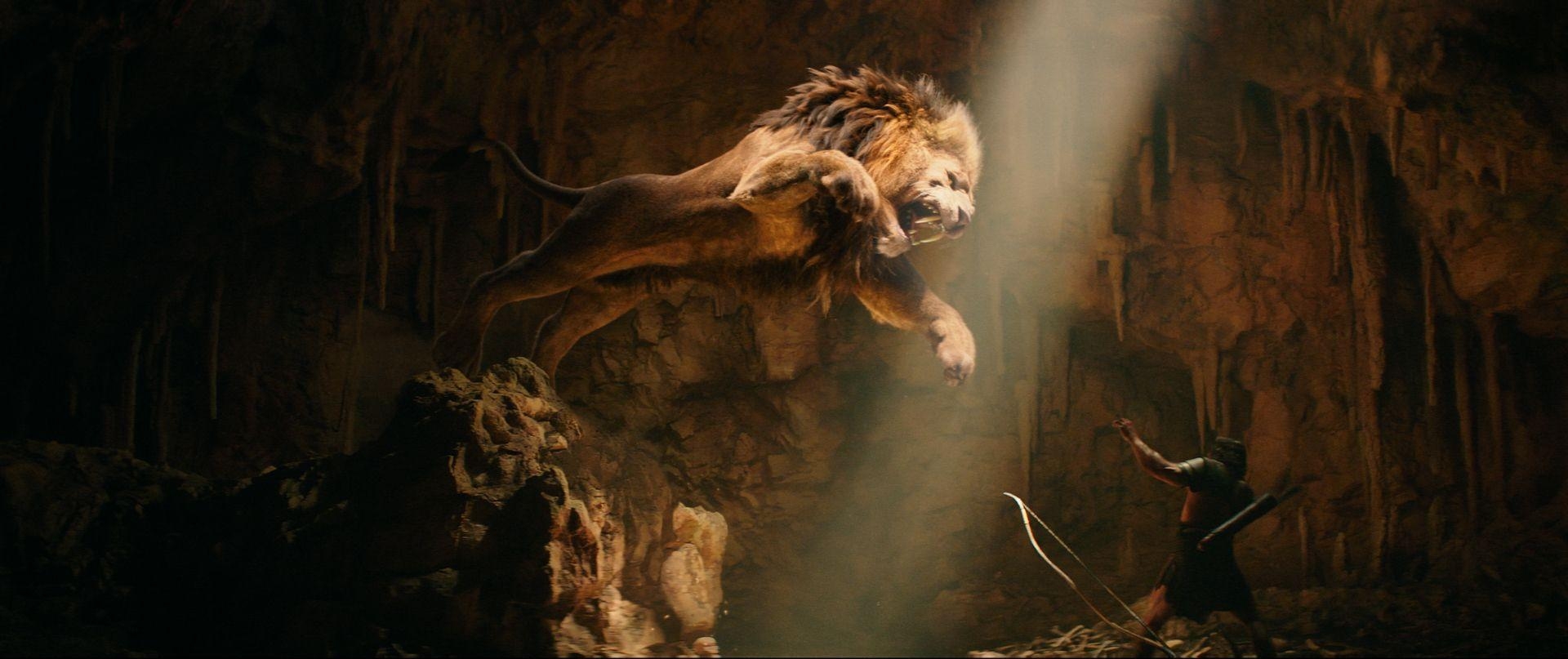 1920x810 Hercules Image: Dwayne Johnson Battles a Lion, a Giant Boar, Dual Screen