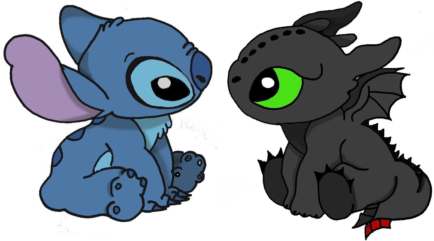 1510x840 Wallpaper Cute Drawings Of Stitch And Toothless, Desktop