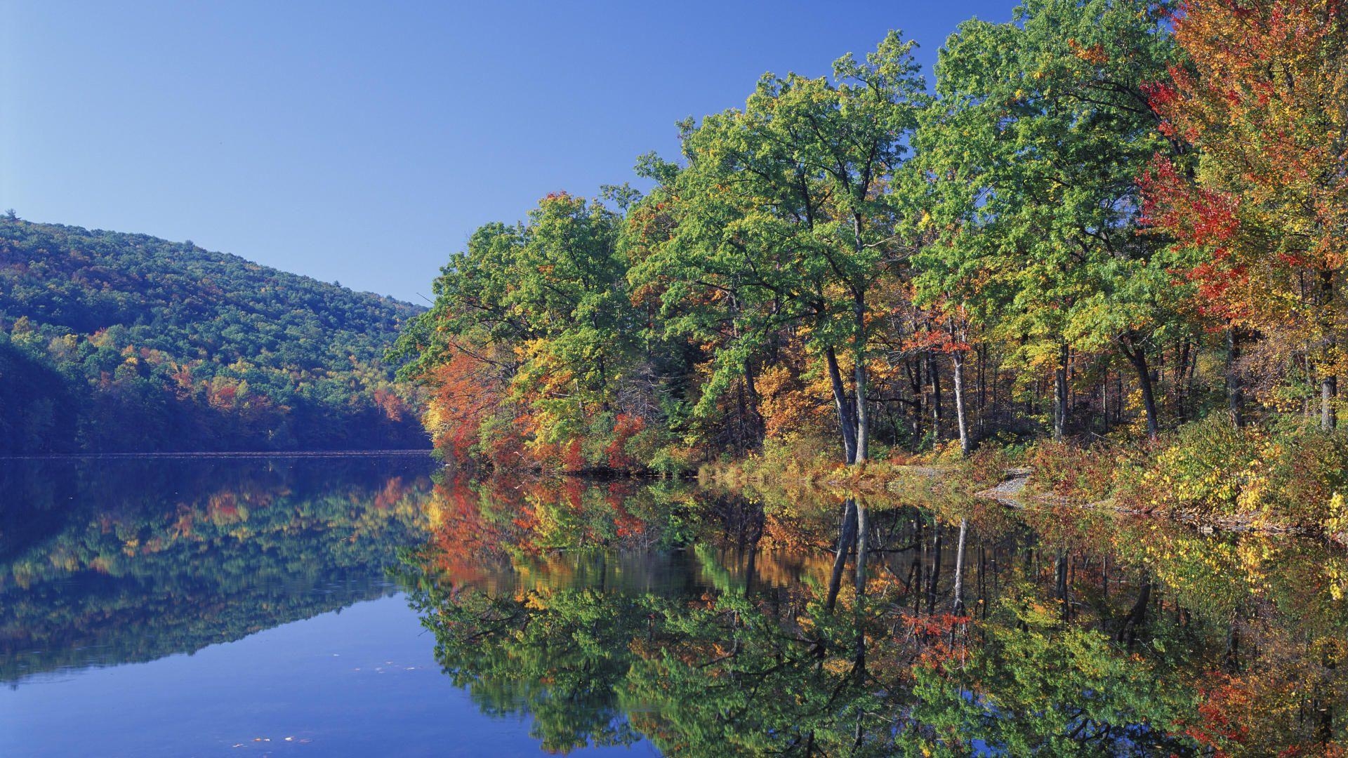 1920x1080 Download Background Lake, Delaware Water Gap National, Desktop