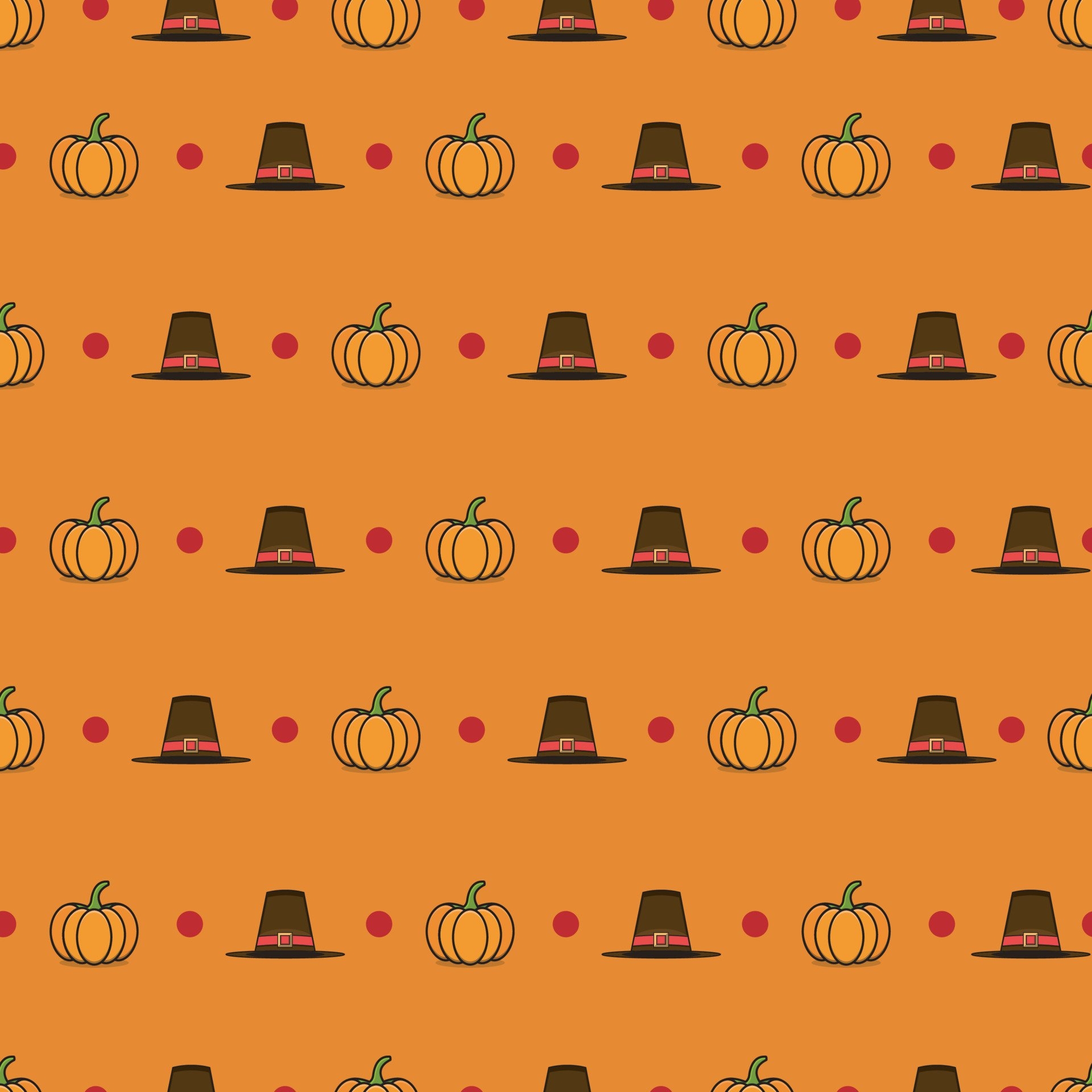 1920x1920 Cute seamless Country Fall patterns for Wallpaper and Wall Design With Pumpkins and Hats, Phone